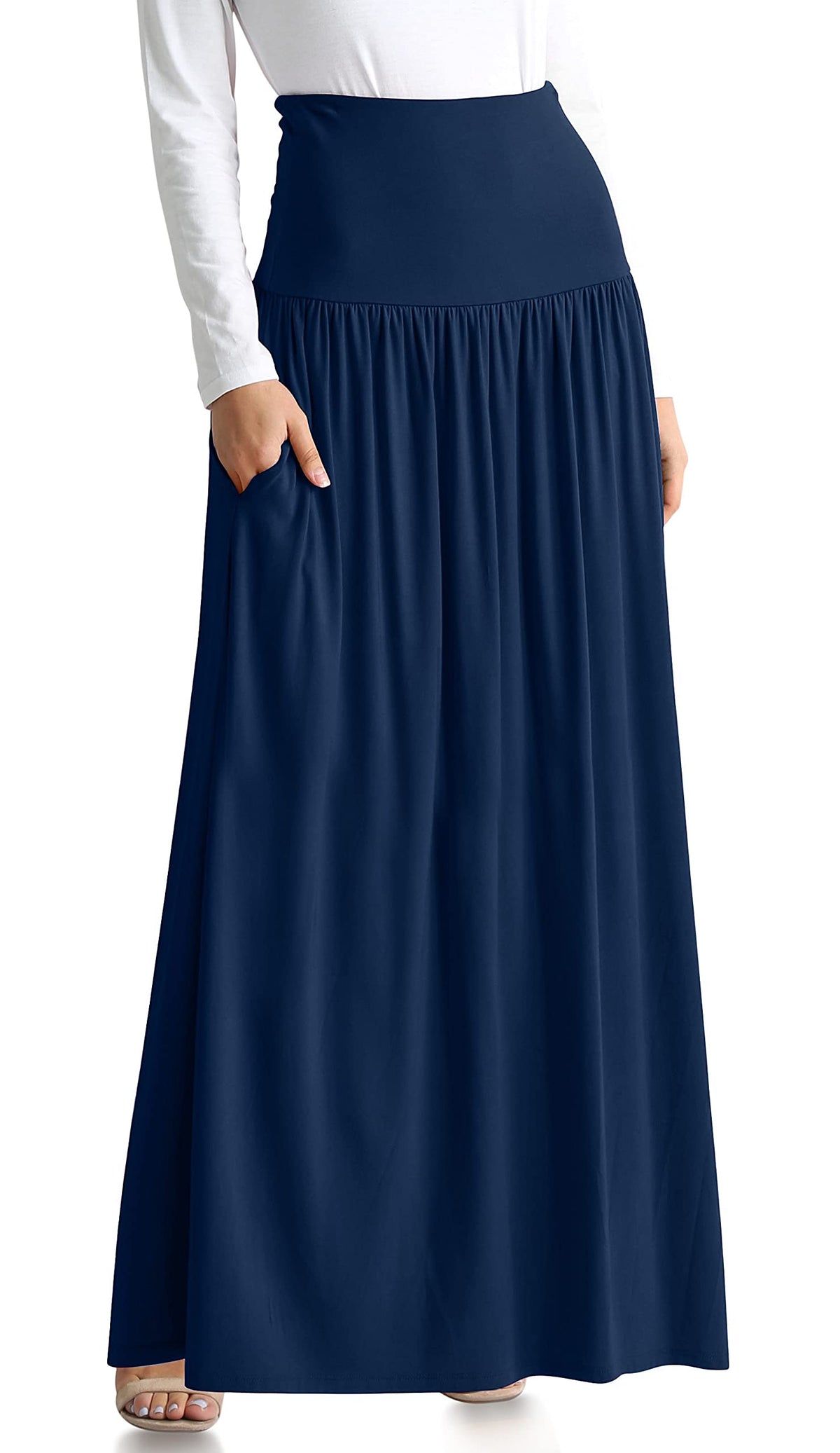 Simlu Maxi Skirts for Women Ankle Length Skirt Casual Long Skirt High Waisted Maxi Skirt Reg and Plus Size Skirt Long Skirt