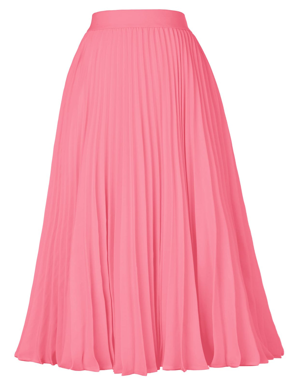GRACE KARIN Pleated Midi Skirt for Women Chiffon A-Line Outfits