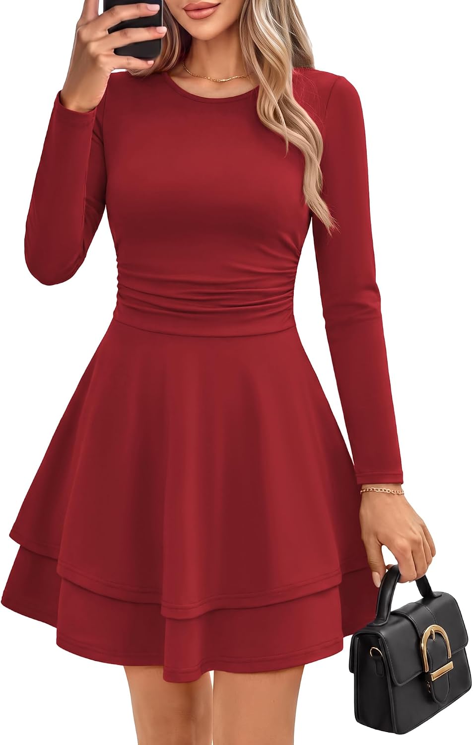 GRACE KARIN 2026 Womens Fall Long Sleeve Party Mini Dresses with Pockets
