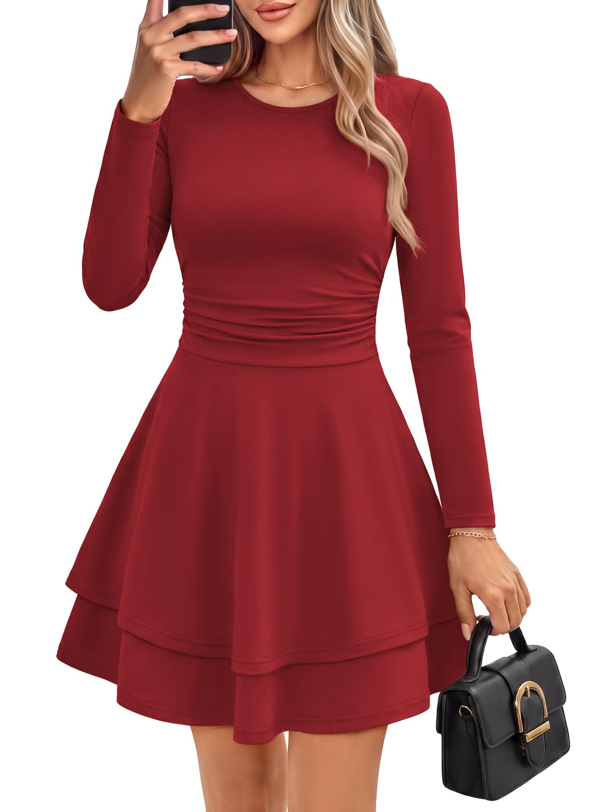 GRACE KARIN 2026 Womens Fall Long Sleeve Party Mini Dresses with Pockets
