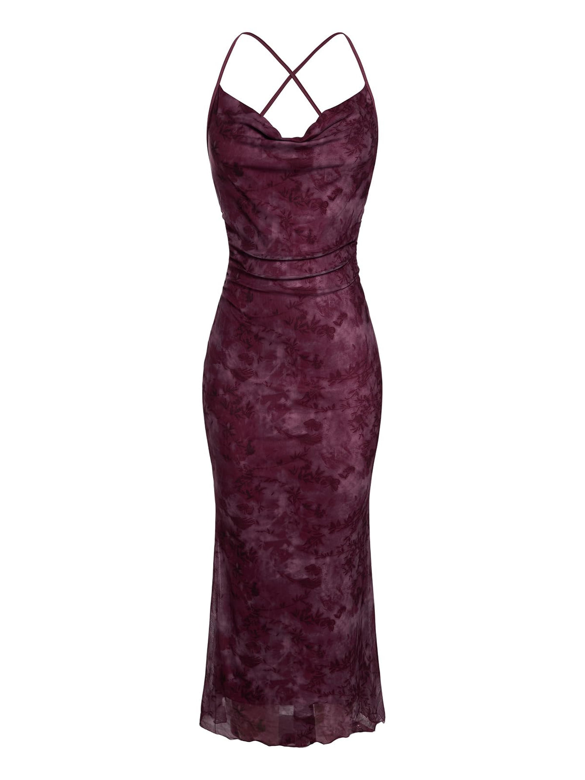 SOLY HUX Women's Floral Mesh Cami Dress Cocktail Wedding Guest Long Dresses
