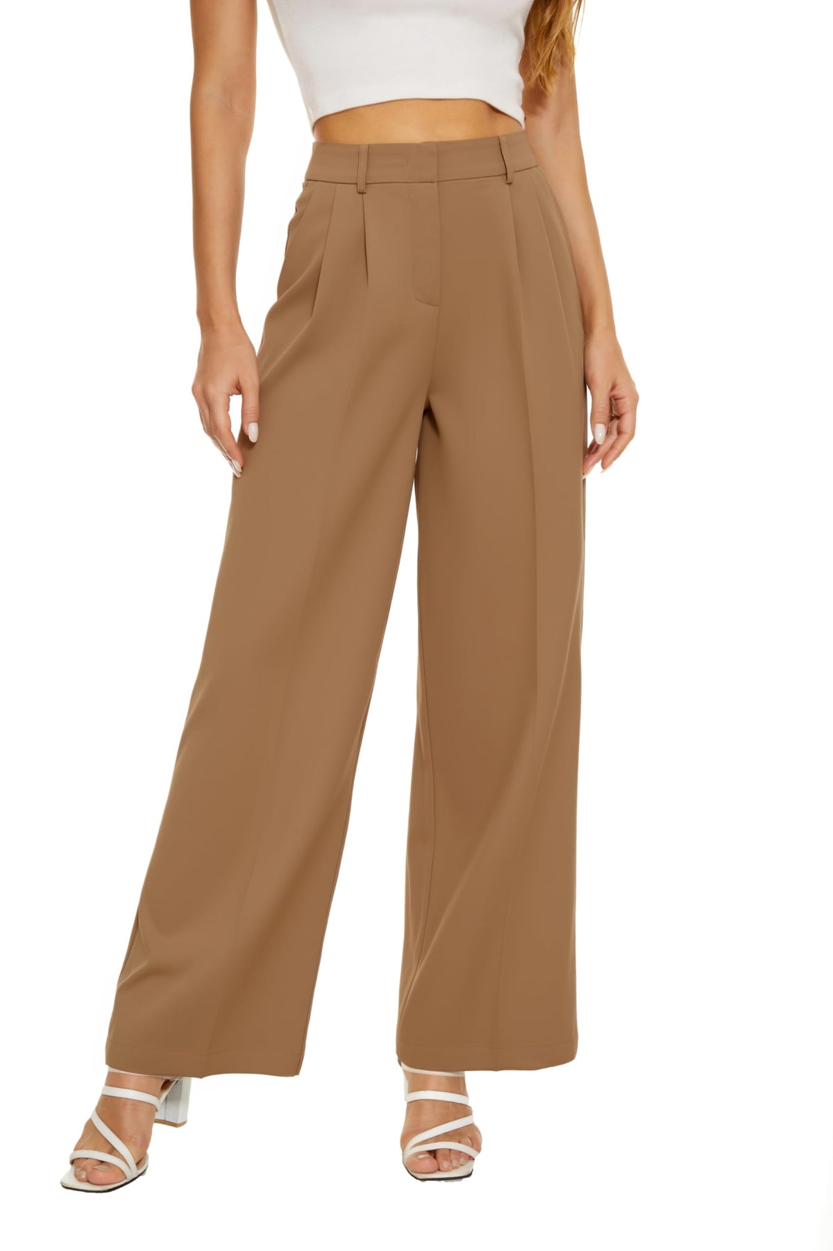 KICZOY Women Casual Wide Leg Dress Pants High Waist Lightweight Flowy Pants