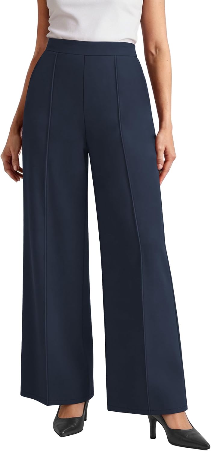 WIHOLL Wide Leg Dress Pants for Women Business Casual Outfits Work Slacks
