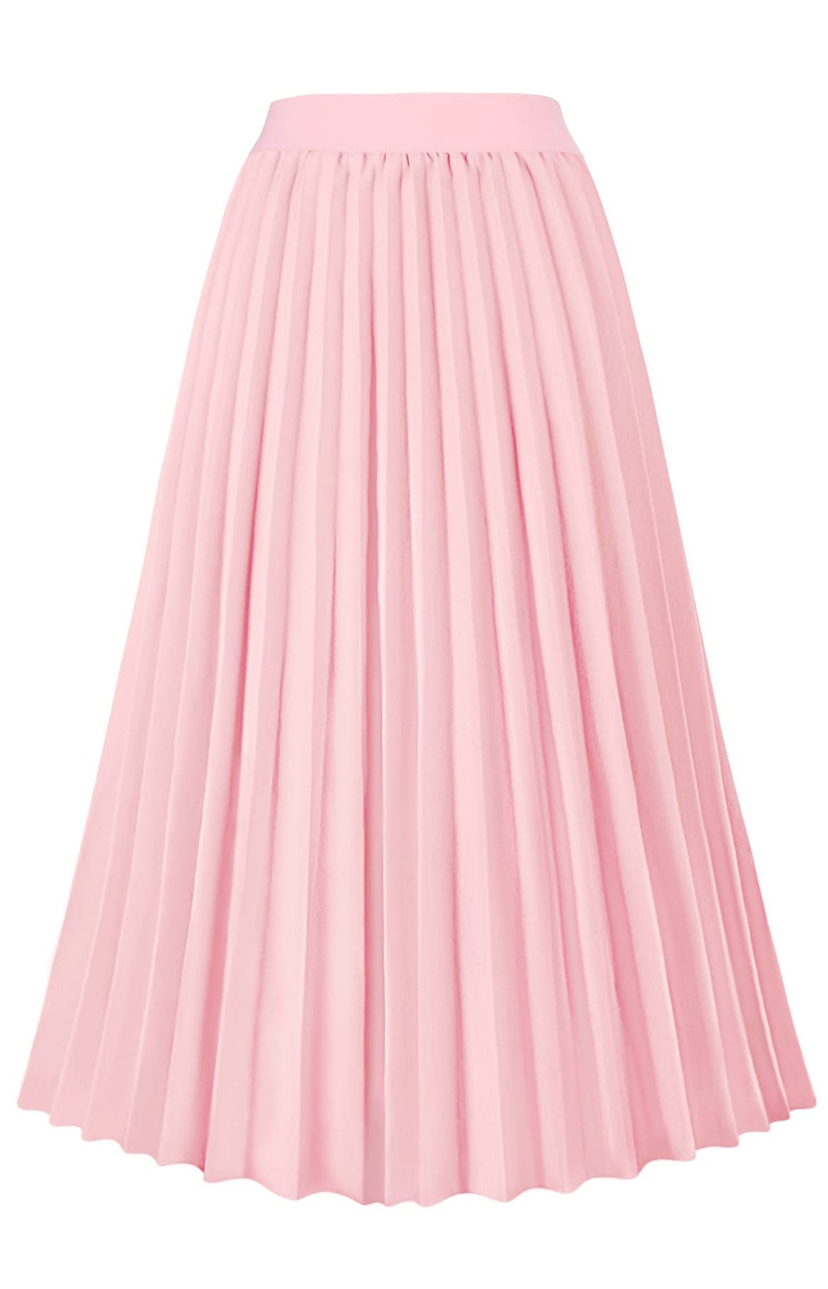 GOLDSTITCH Women's High Waist Pleated Skirt A line Swing Midi Skirt