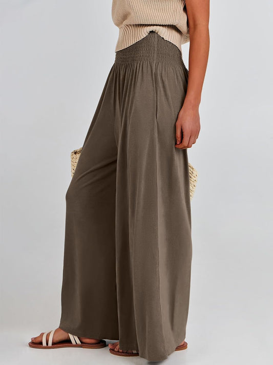 ANRABESS Women Summer Casual Wide Leg Palazzo Pants with Pockets