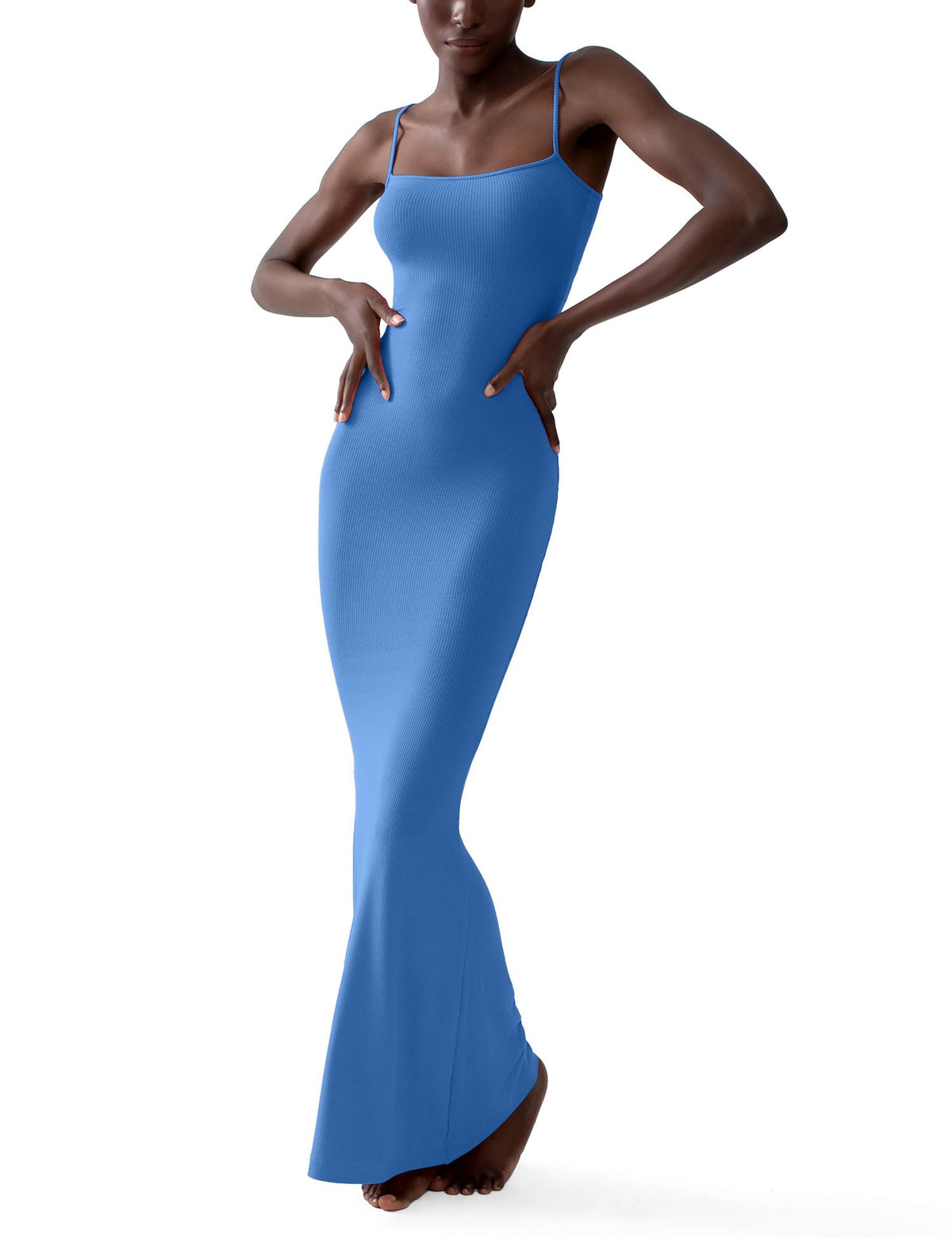 PUMIEY Women's Soft Lounge Long Slip Dress Sexy Sleeveless Backless Bodycon Maxi Dresses for Women