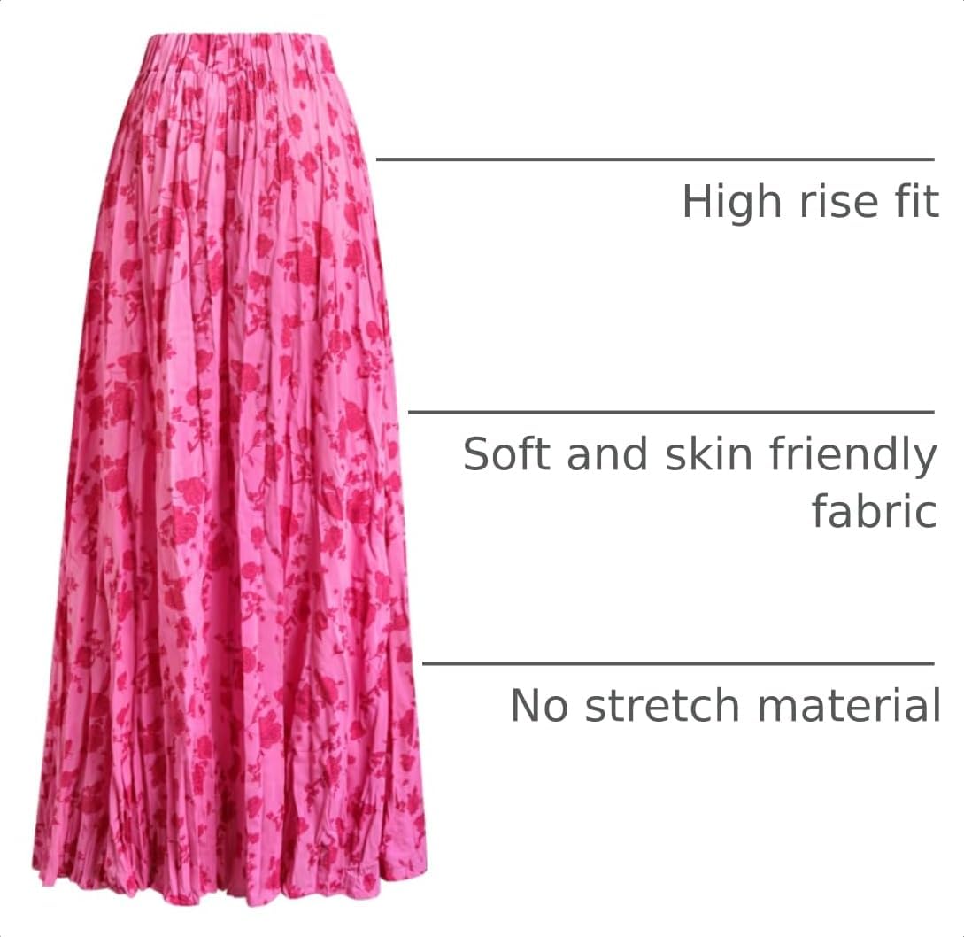 SOLY HUX Women's Floral Print Ruffle Maxi Skirt High Elastic Waist Flowy Boho Skirts