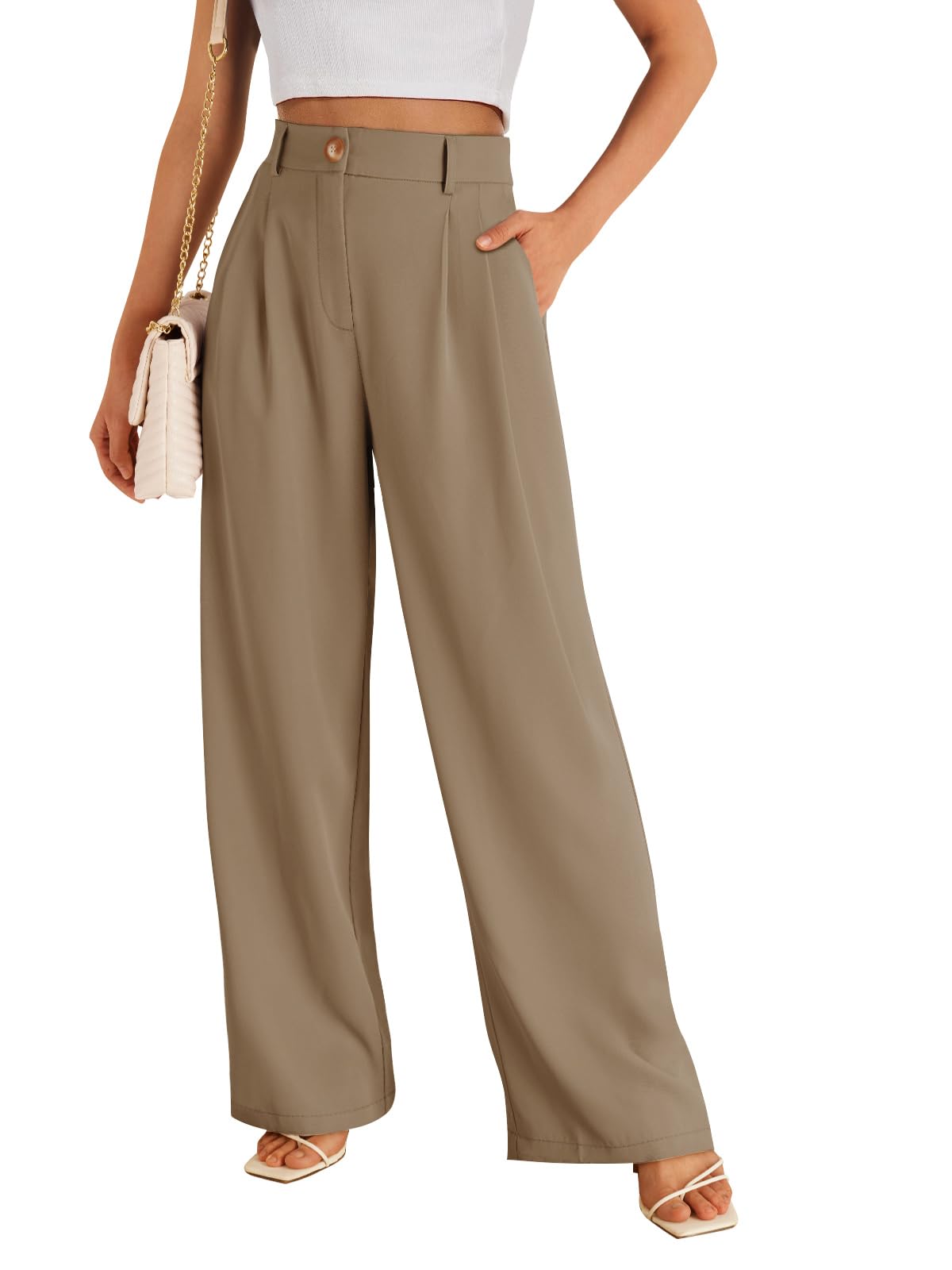 LILLUSORY Womens Wide Leg Dress Work Flowy Pants Business Casual Outfits
