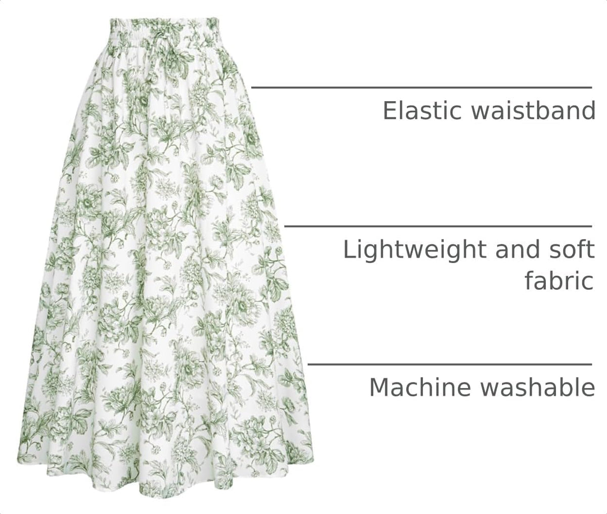Scarlet Darkness Floral Maxi Skirts for Women Summer Victorian Long Skirt