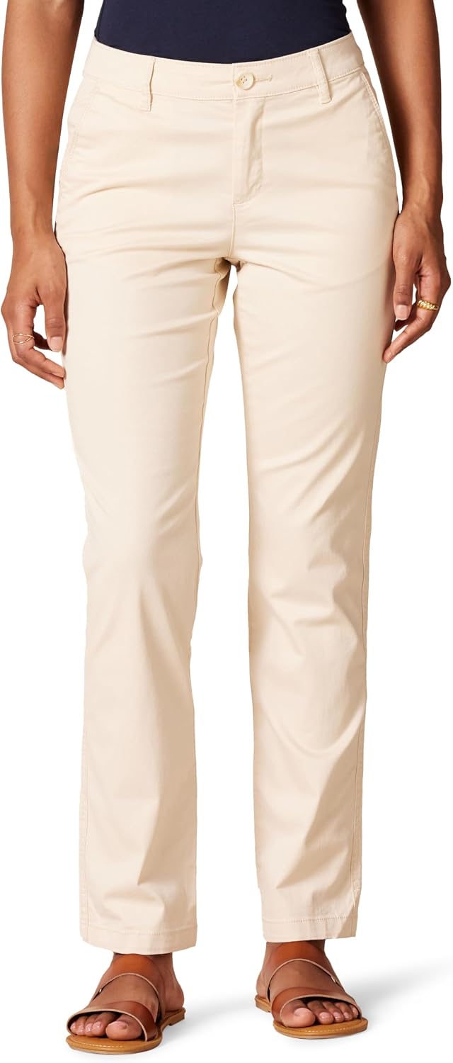 Amazon Essentials Women's Slim Fit Straight Leg Stretch Twill Chino Pant