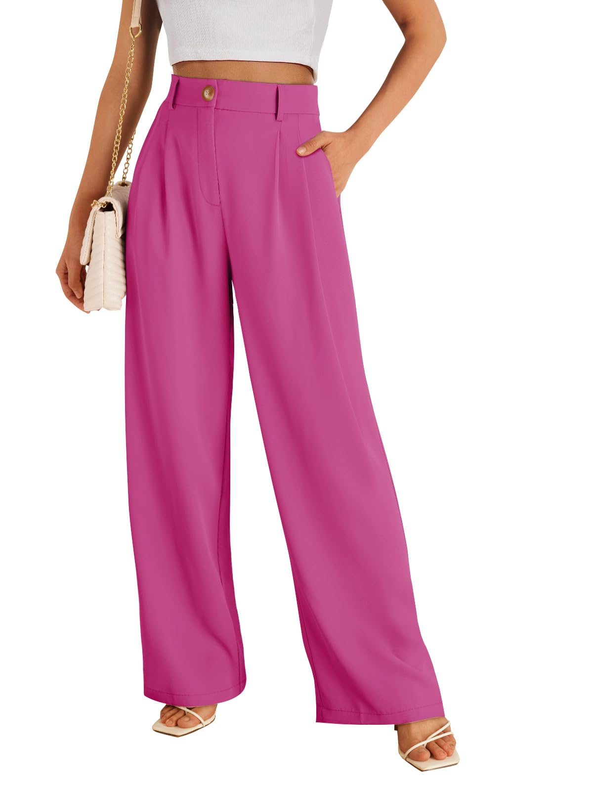 LILLUSORY Womens Wide Leg Dress Work Flowy Pants Business Casual Outfits