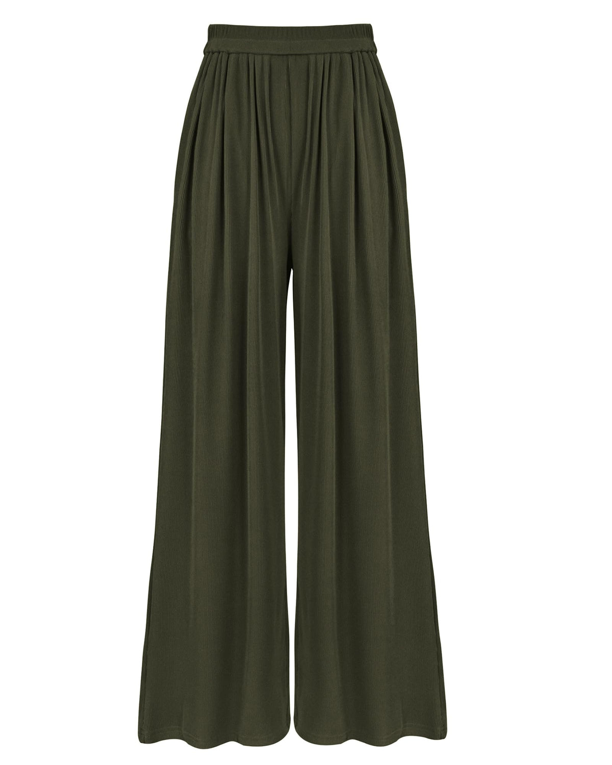 BTFBM High Waist Palazzo Pants for Women Rib Knit