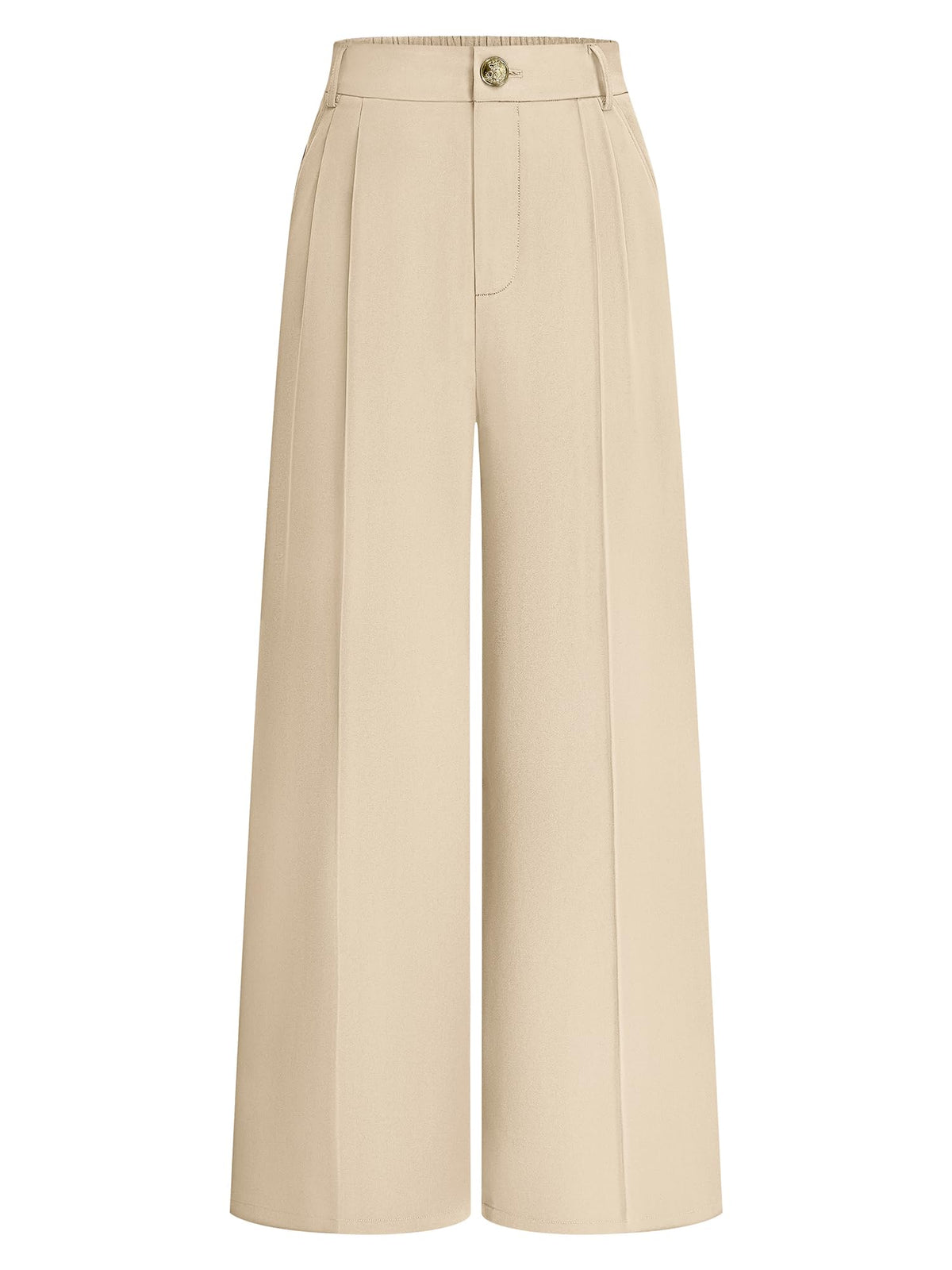 KIRUNDO Fall Wide Leg Pants Woman Flowy High Waisted Slacks with Pockets