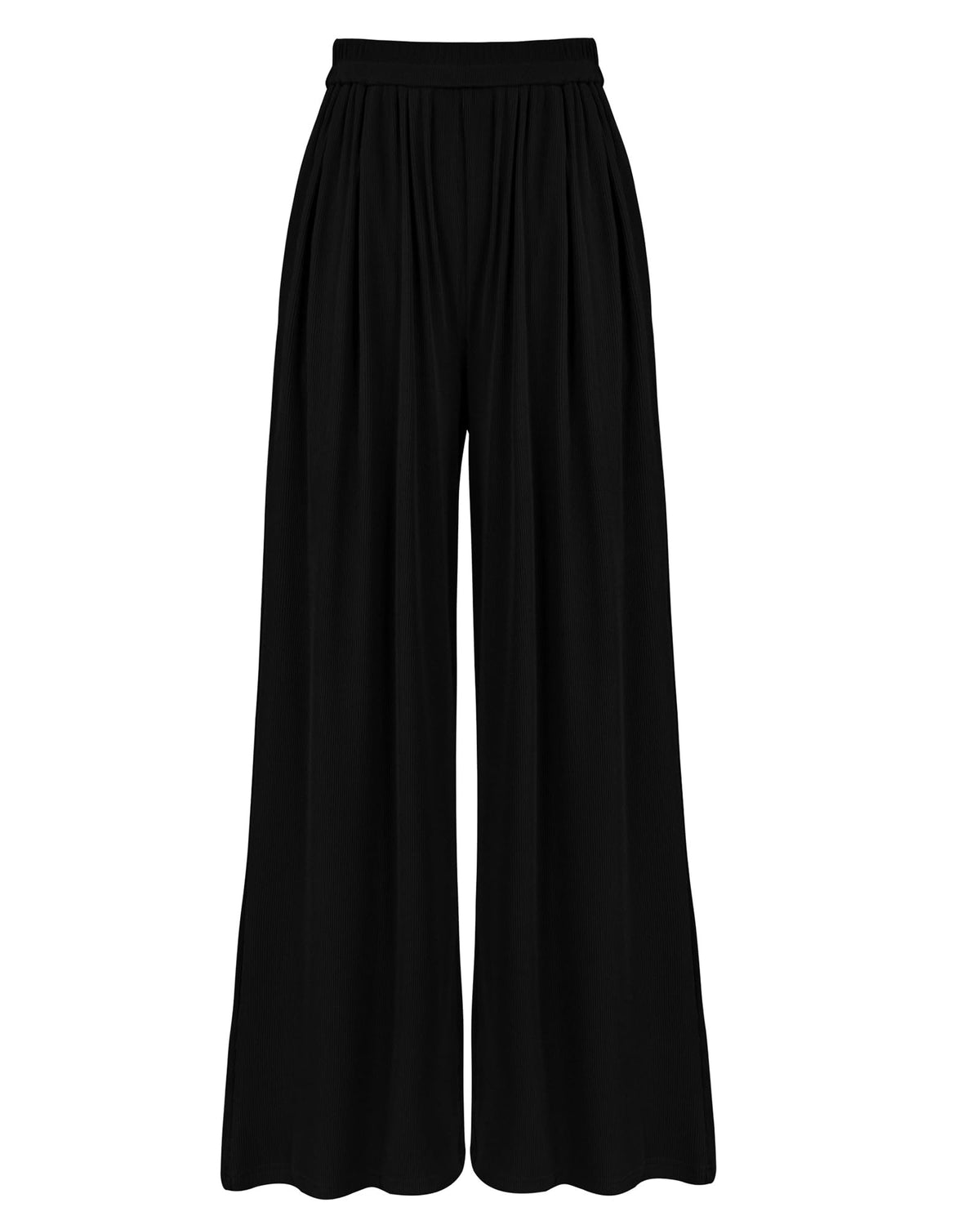 BTFBM High Waist Palazzo Pants for Women Rib Knit