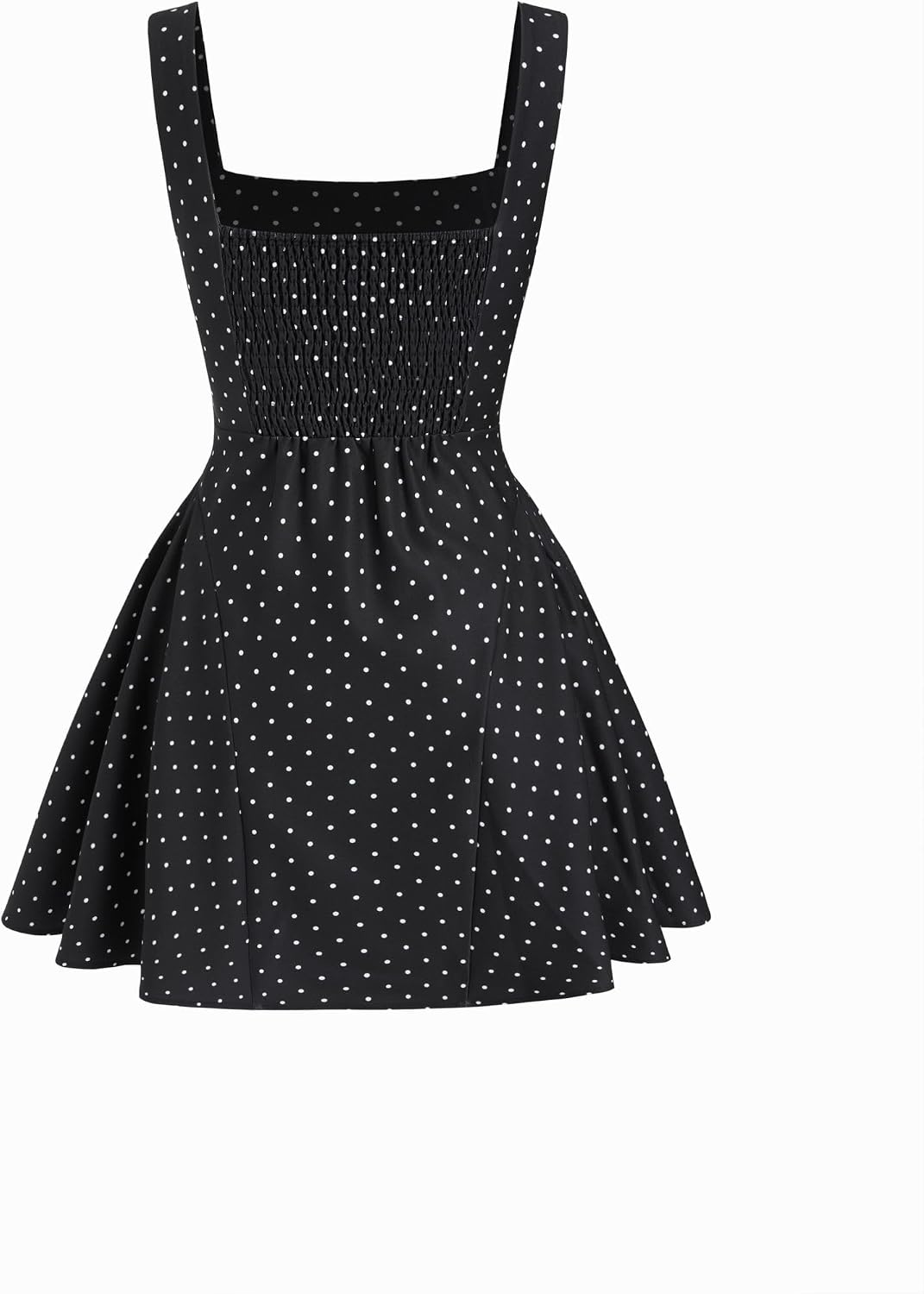 CIDER Womens Polka Dot Going Out Dress Cute Summer Date Night Square Neck Sleeveless Mini Dress