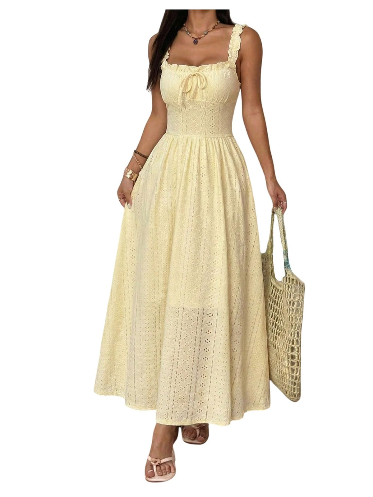SOLY HUX Women's Summer Dresses Sleeveless Wedding Guest Maxi Sundresses