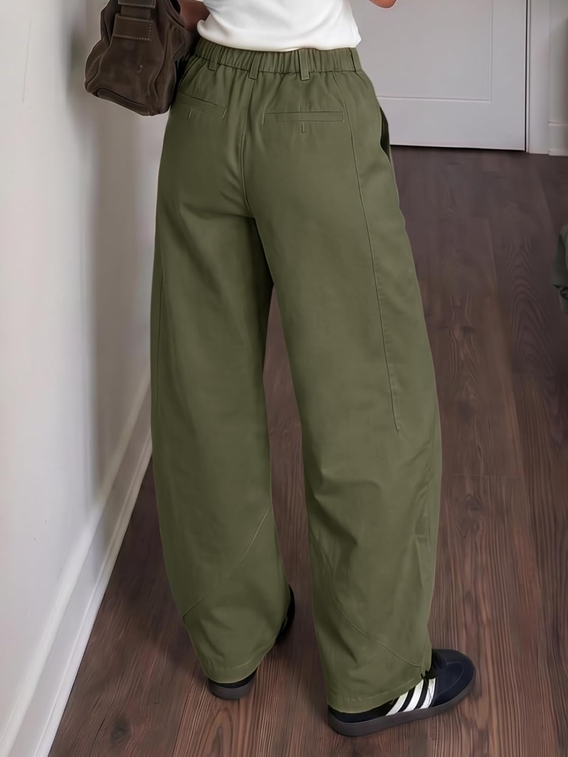 Cicy Bell Womens Barrel Wide Leg Pants Baggy High Waisted Palazzo Trousers