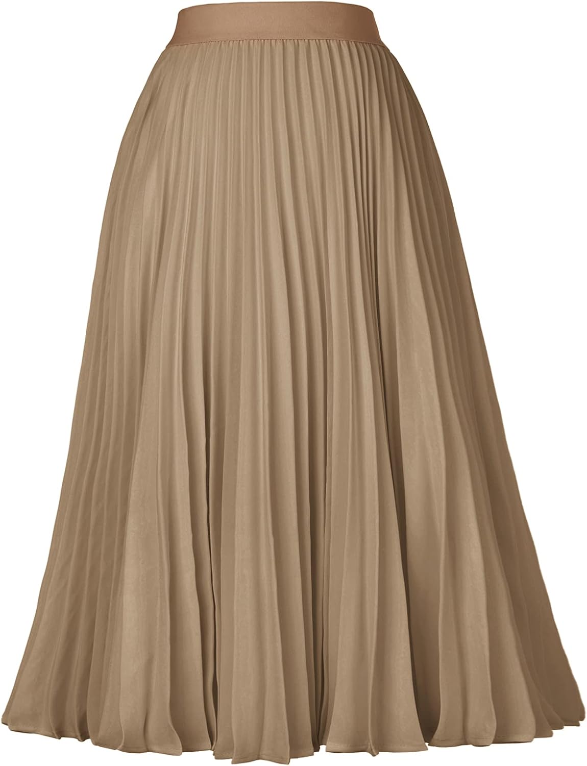 GRACE KARIN Pleated Midi Skirt for Women Chiffon A-Line Outfits