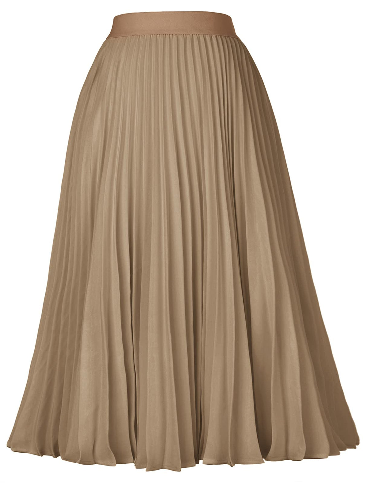 GRACE KARIN Pleated Midi Skirt for Women Chiffon A-Line Outfits