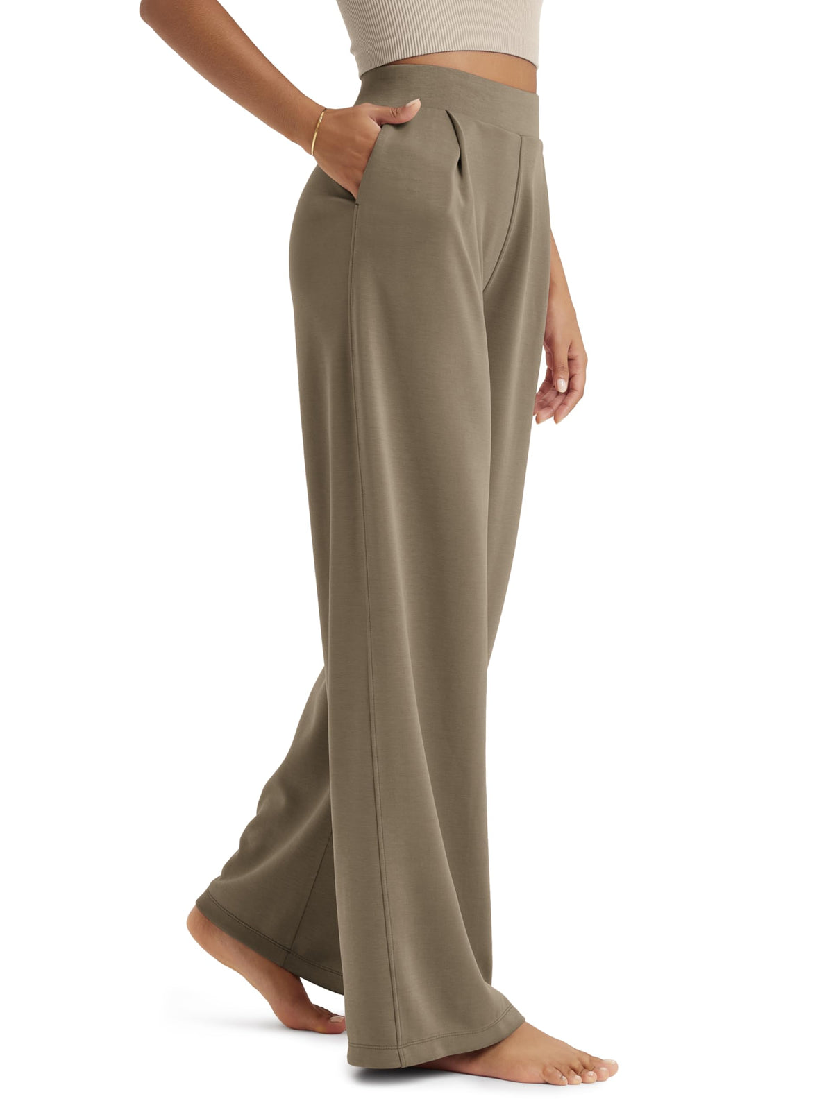 ODODOS Modal Soft Wide Leg Pants for Women High Waist Casual Relaxed Pants with Pockets-27/29"/ 31" Inseam