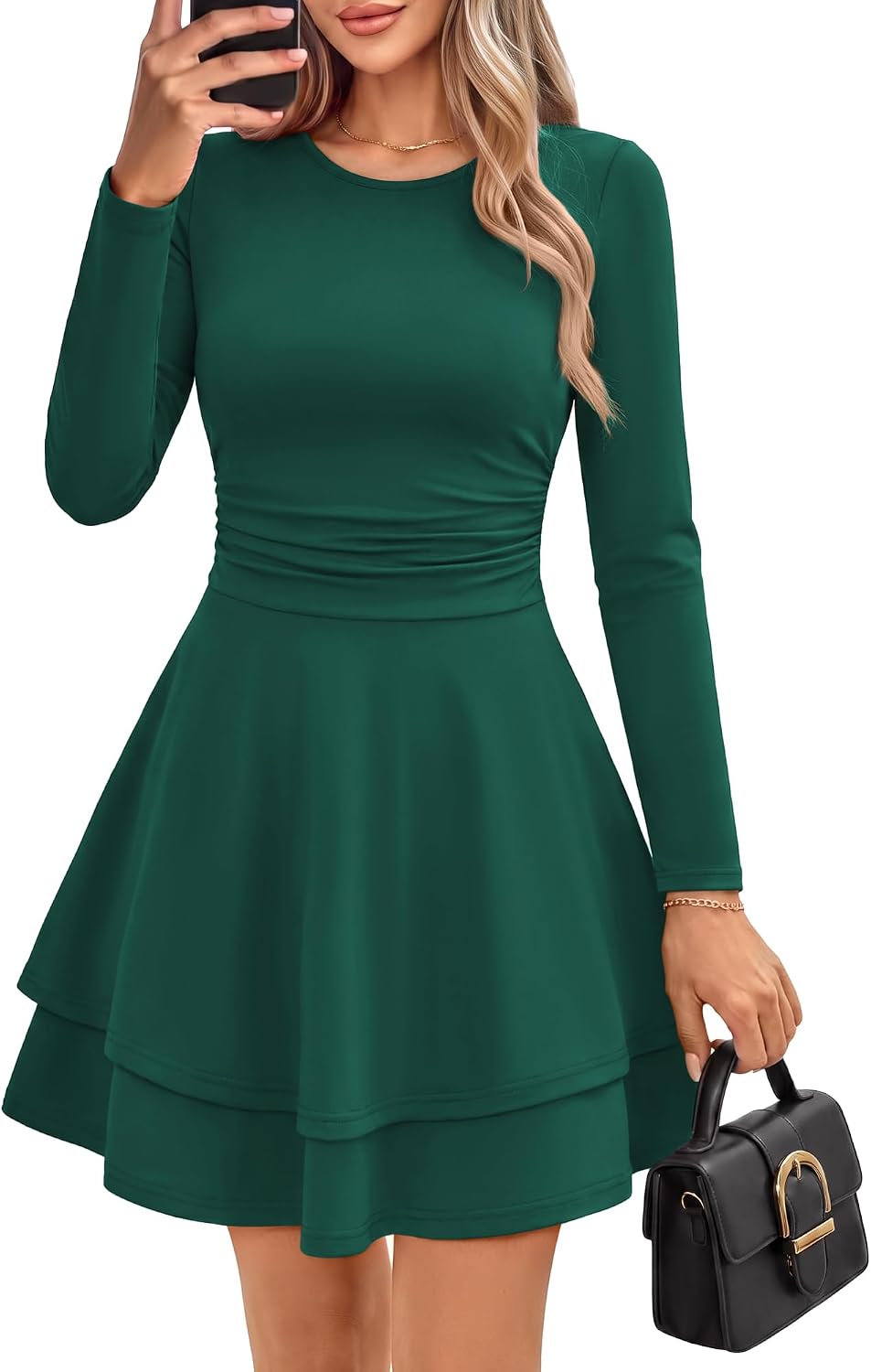 GRACE KARIN 2026 Womens Fall Long Sleeve Party Mini Dresses with Pockets