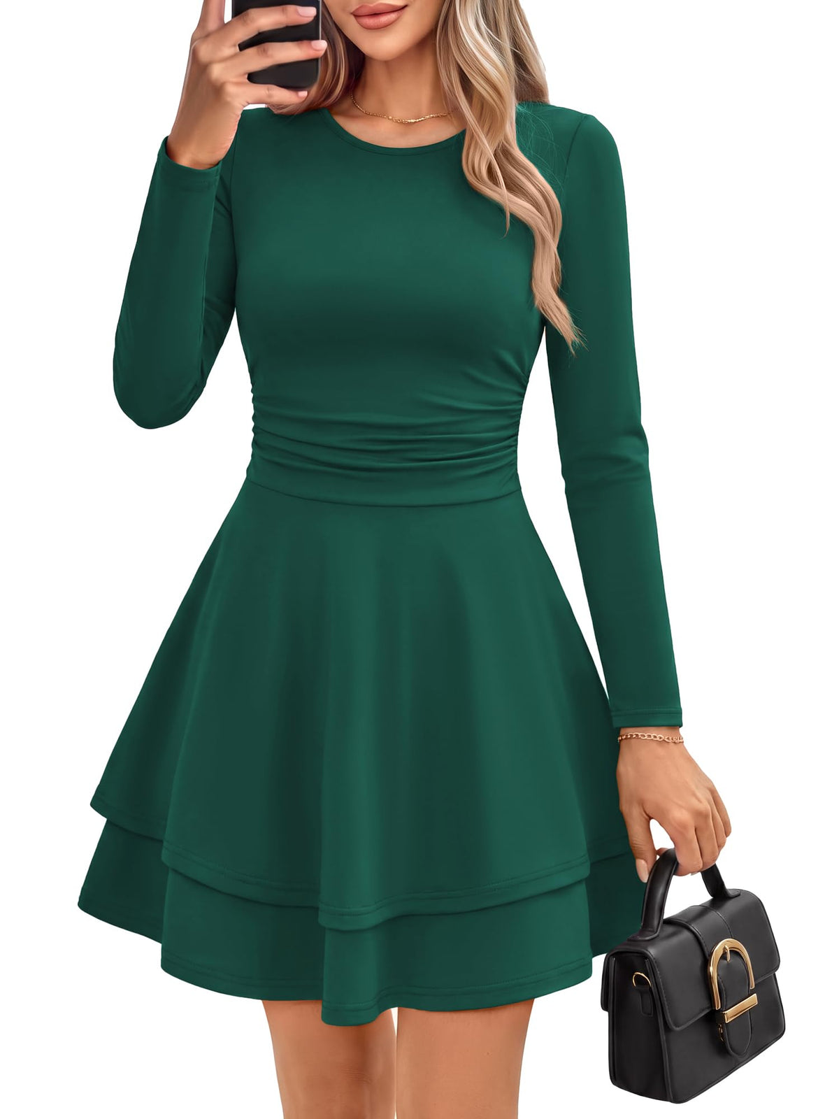 GRACE KARIN 2026 Womens Fall Long Sleeve Party Mini Dresses with Pockets