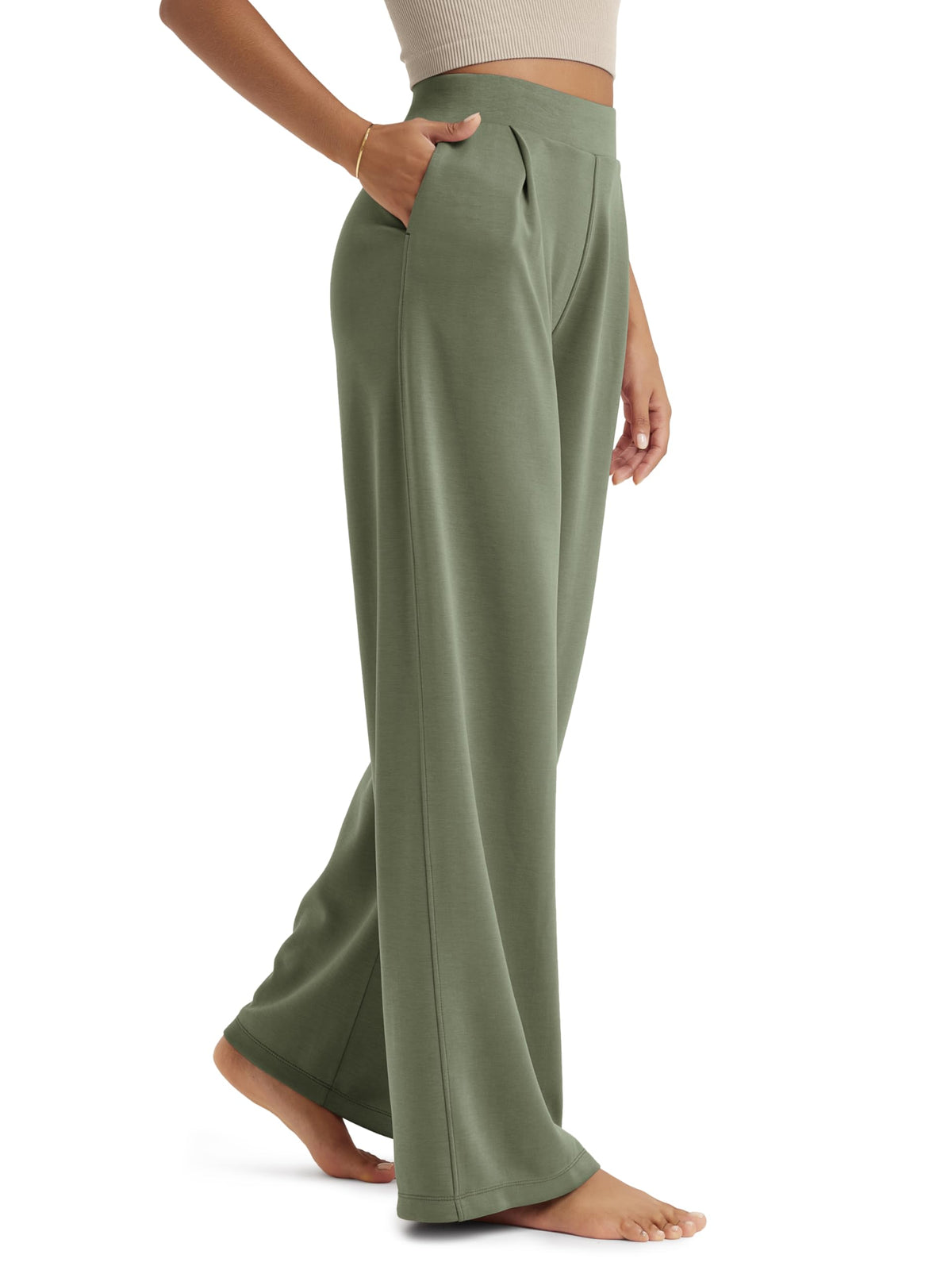 ODODOS Modal Soft Wide Leg Pants for Women High Waist Casual Relaxed Pants with Pockets-27/29"/ 31" Inseam