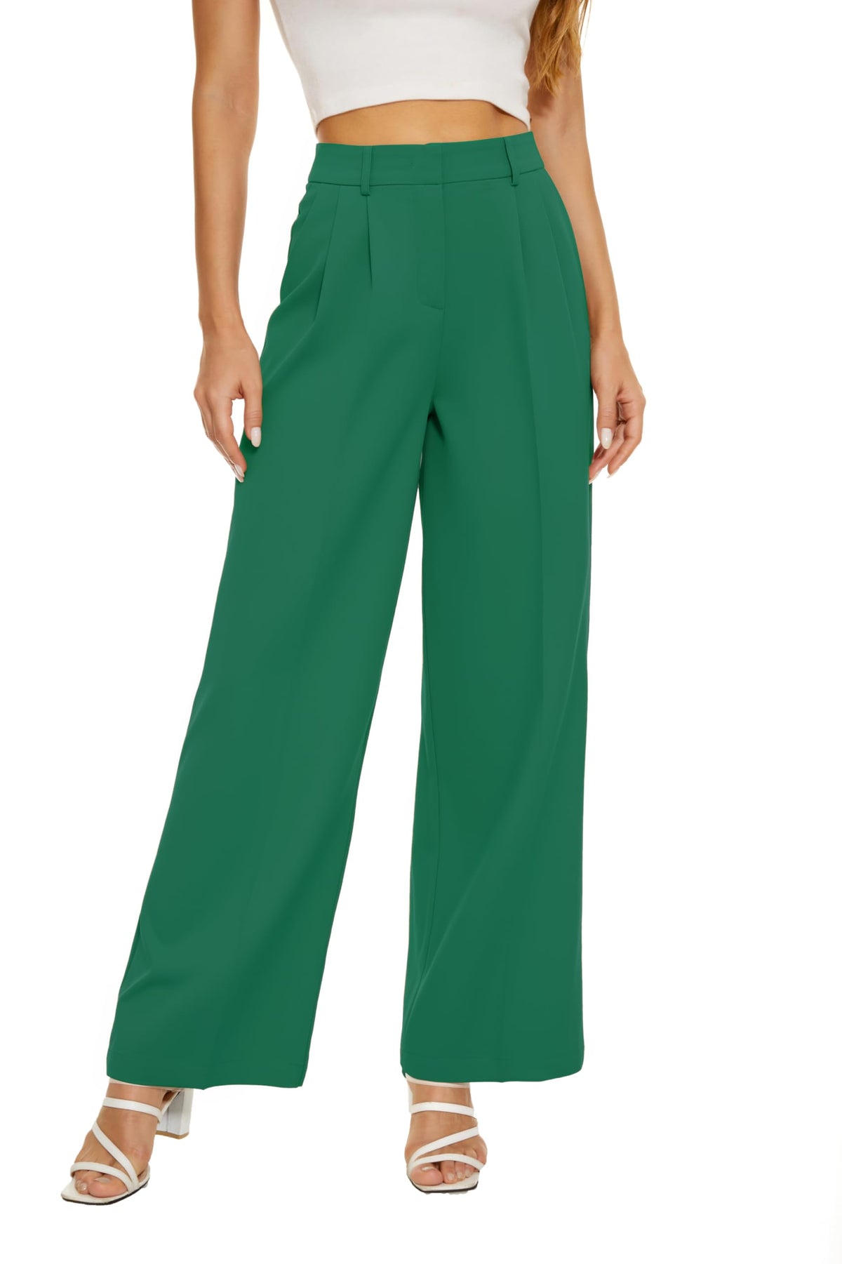 KICZOY Women Casual Wide Leg Dress Pants High Waist Lightweight Flowy Pants