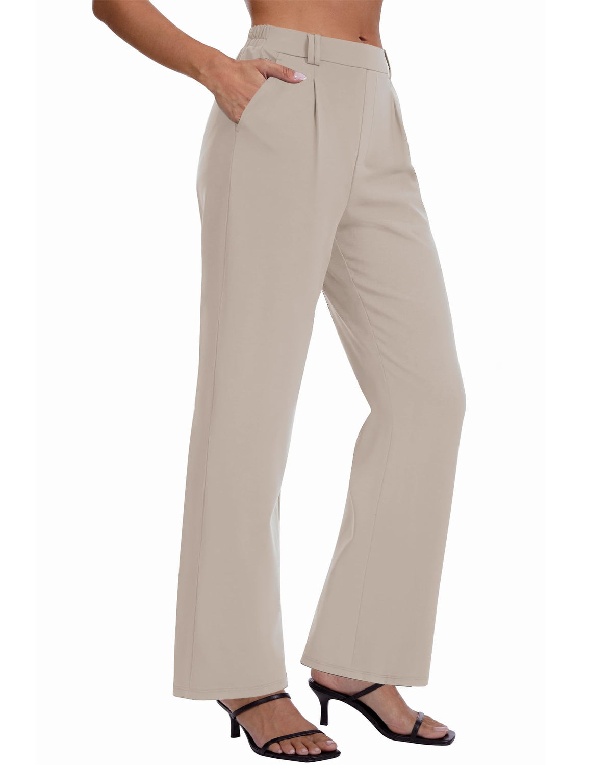 DLOODA Womens Dress Pants High Waisted Straight Leg Work Pants
