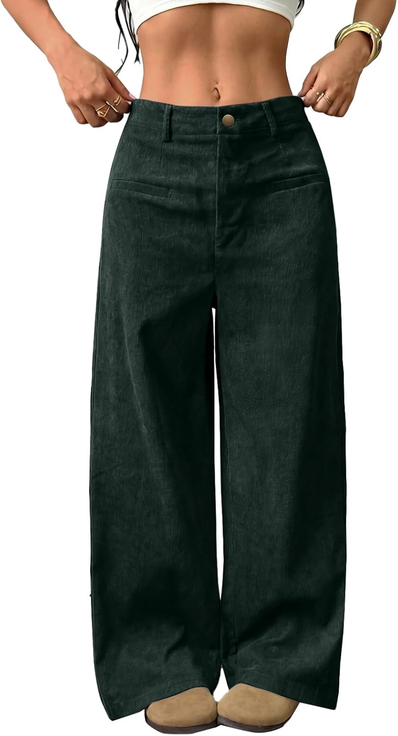 Acelitt Women's Corduroy Pants with Pockets