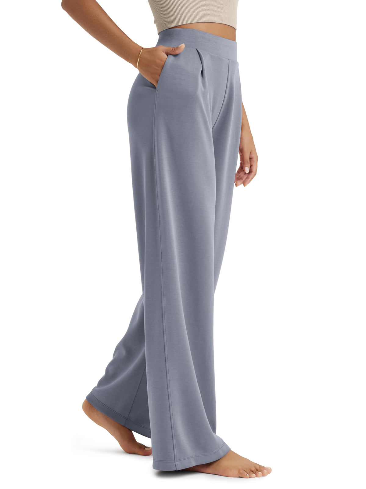 ODODOS Modal Soft Wide Leg Pants for Women High Waist Casual Relaxed Pants with Pockets-27/29"/ 31" Inseam