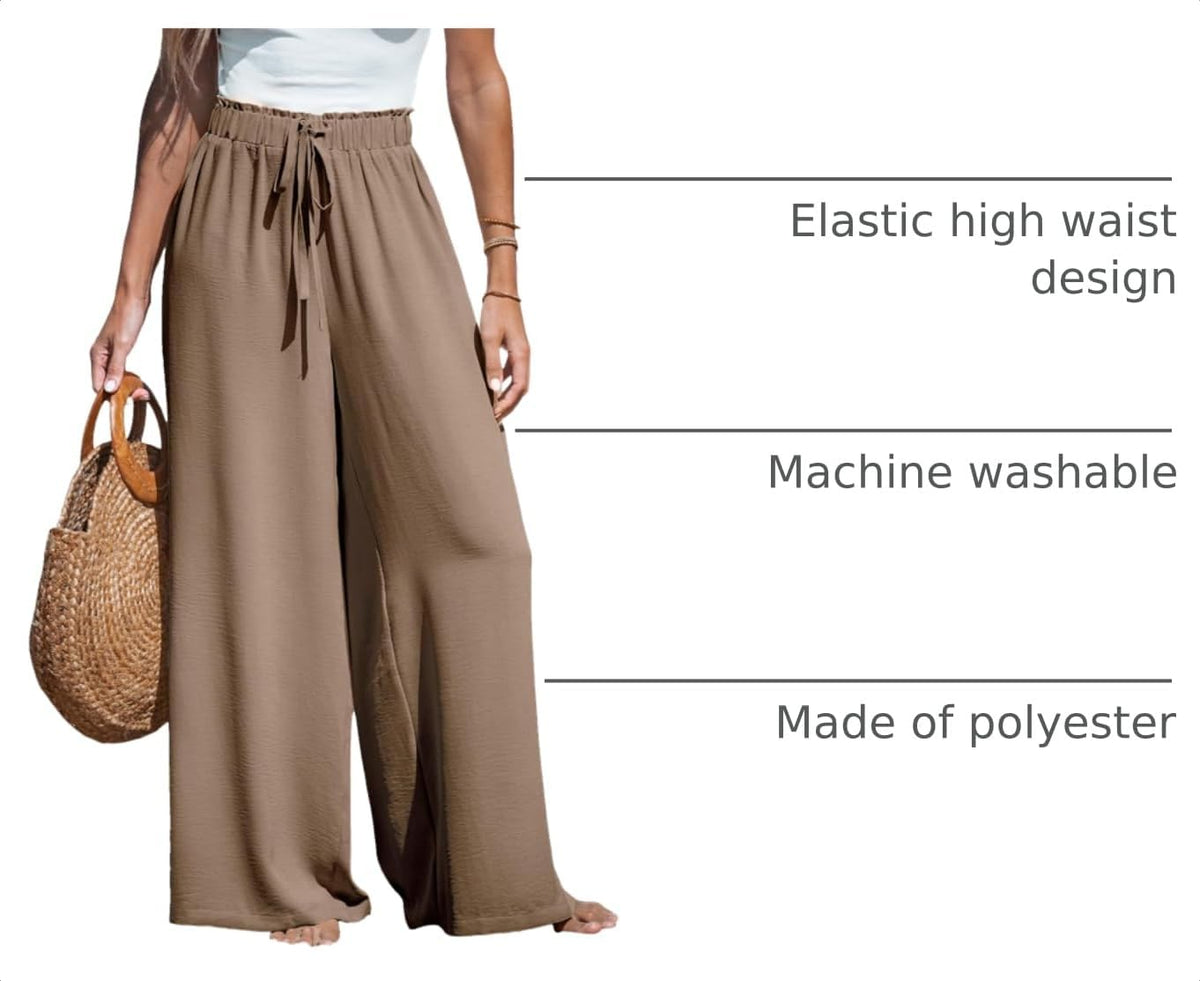 CUPSHE Women's Wide Leg Palazzo Pants Smocked High Waist