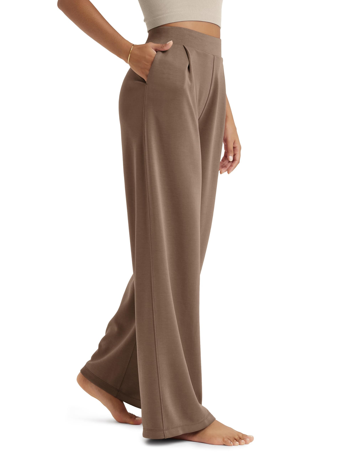 ODODOS Modal Soft Wide Leg Pants for Women High Waist Casual Relaxed Pants with Pockets-27/29"/ 31" Inseam