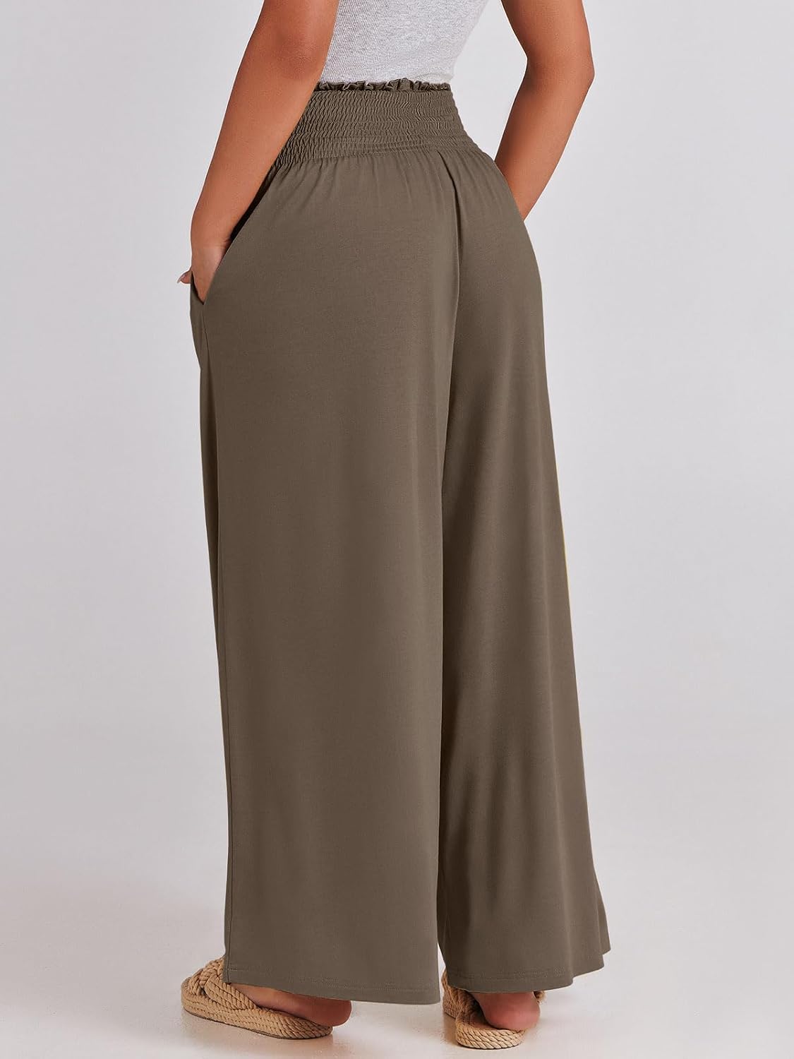 ANRABESS Women Summer Casual Wide Leg Palazzo Pants with Pockets