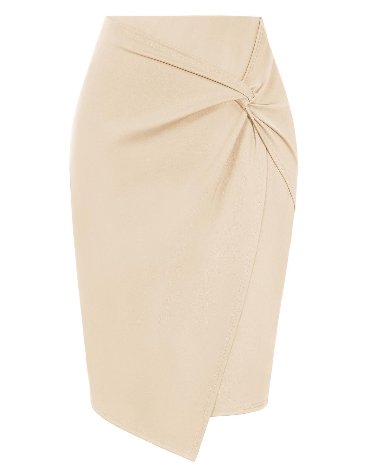 Kate Kasin Women Stretch Knee Length Pencil Skirt, Wrap High Waist Skirts