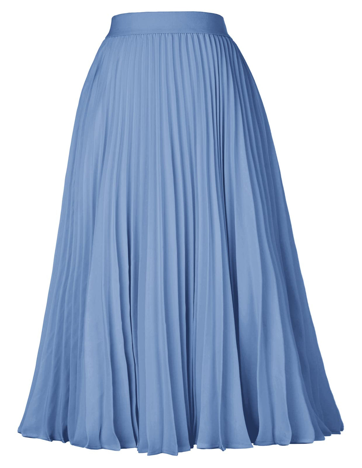 GRACE KARIN Pleated Midi Skirt for Women Chiffon A-Line Outfits
