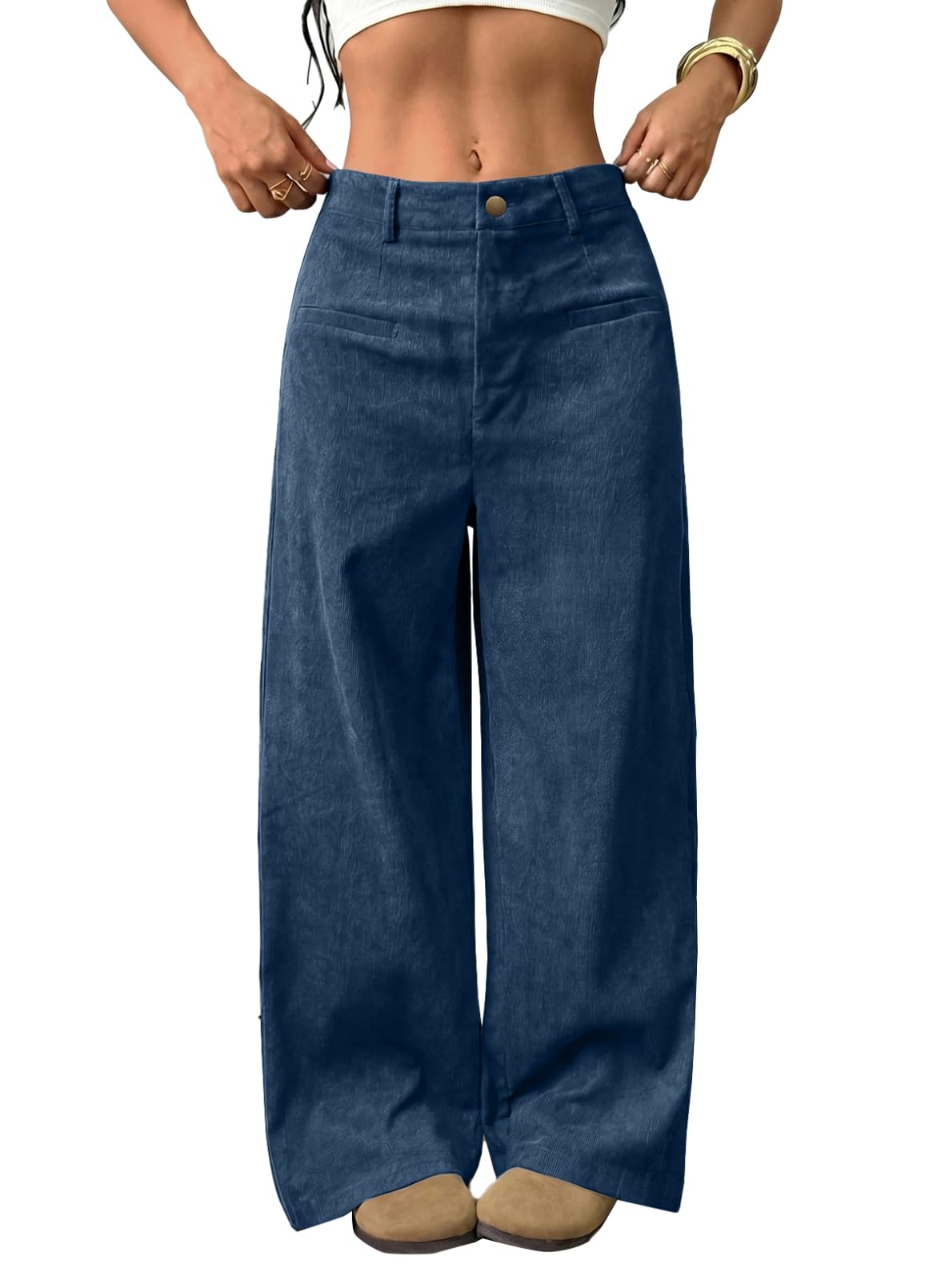 Acelitt Women's Corduroy Pants with Pockets