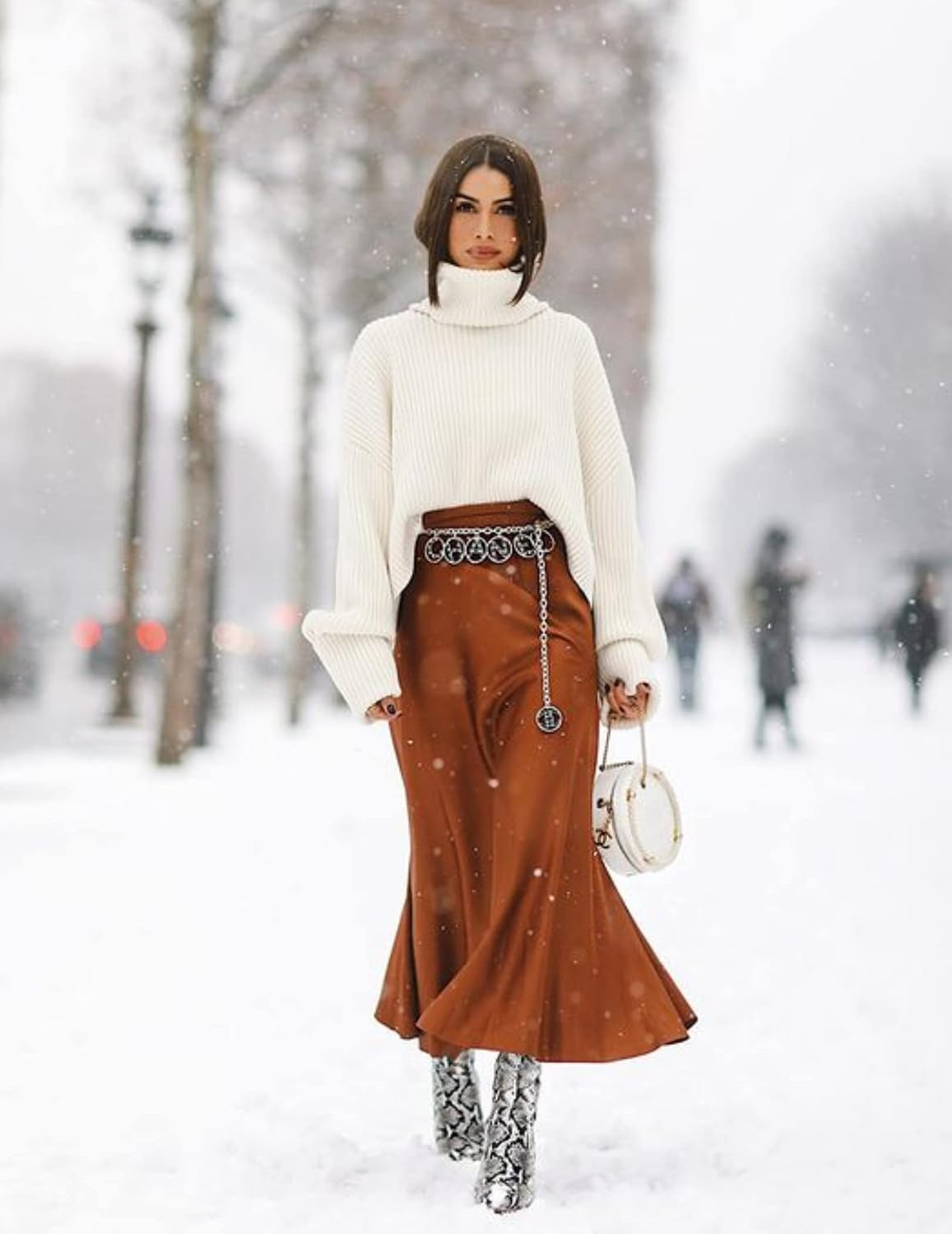 Zeagoo Skirts for Women High Waist Skirt Elegant Midi Skirt Satin