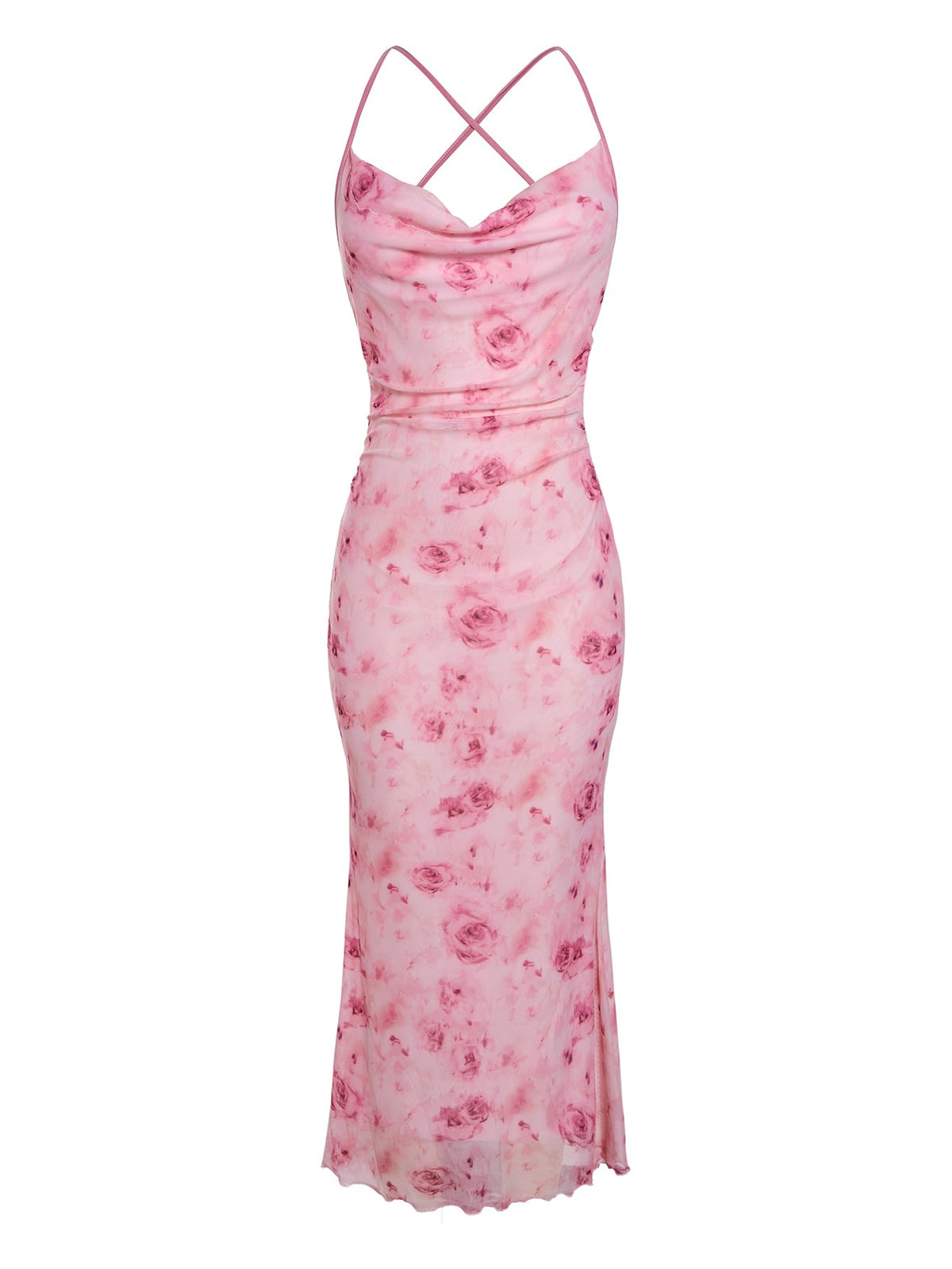 SOLY HUX Women's Floral Mesh Cami Dress Cocktail Wedding Guest Long Dresses