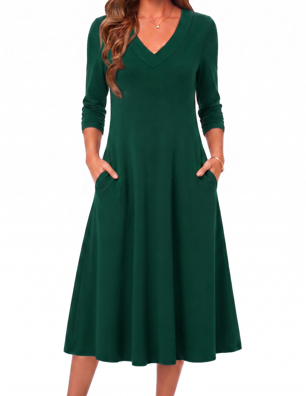 Zeagoo Dresses for Womens Long Sleeve Midi Dress Fall Casual A Line Dress