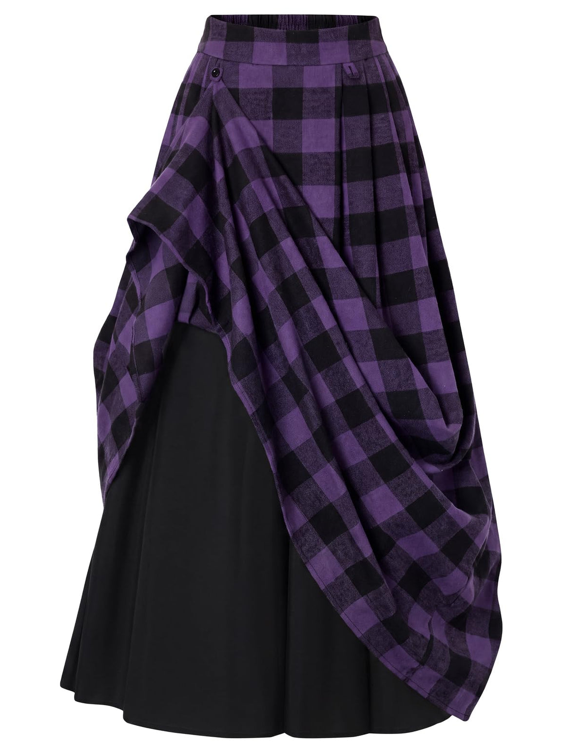 Scarlet Darkness Plaid Skirts for Women High Waist Layered Long Skirt