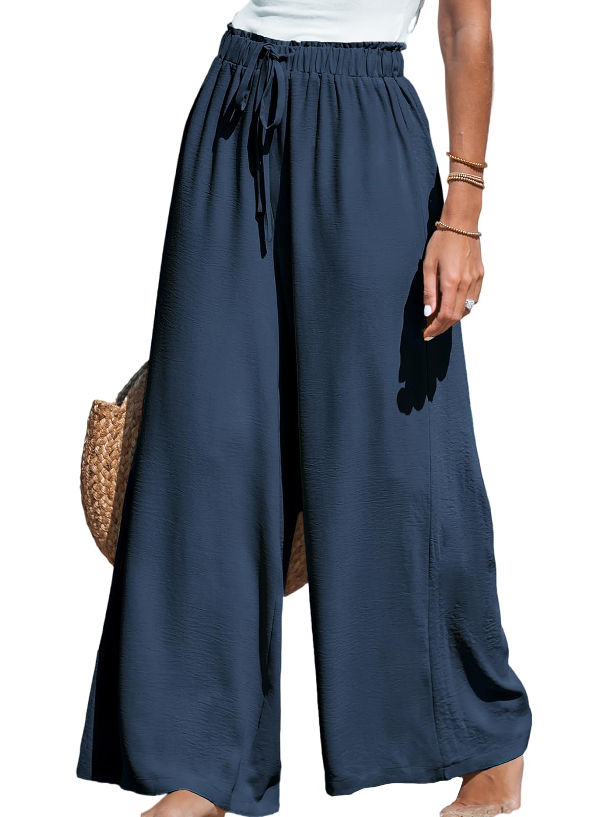CUPSHE Women's Wide Leg Palazzo Pants Smocked High Waist