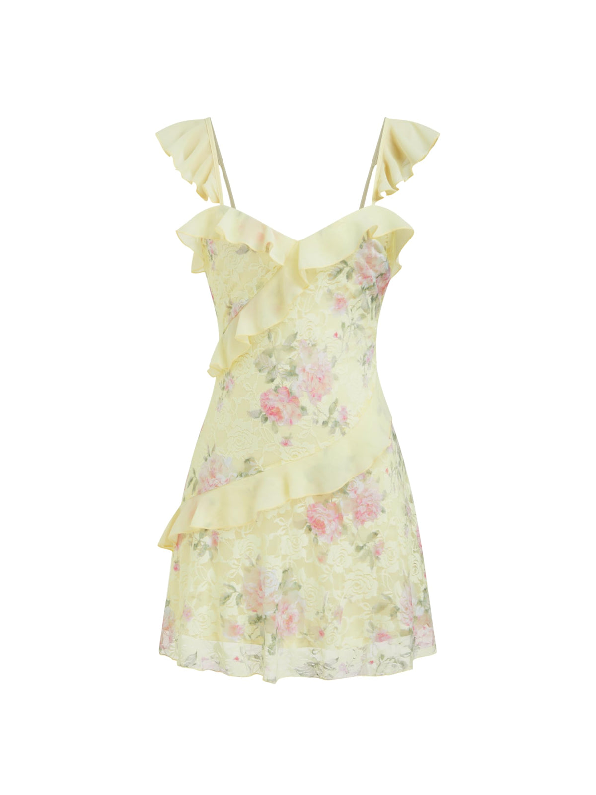 CIDER Women's Floral Mini Dress Ruffle Cowl Neck Cute Summer Dresses Wedding Guest Dress Trendy Date Vacation Outfits