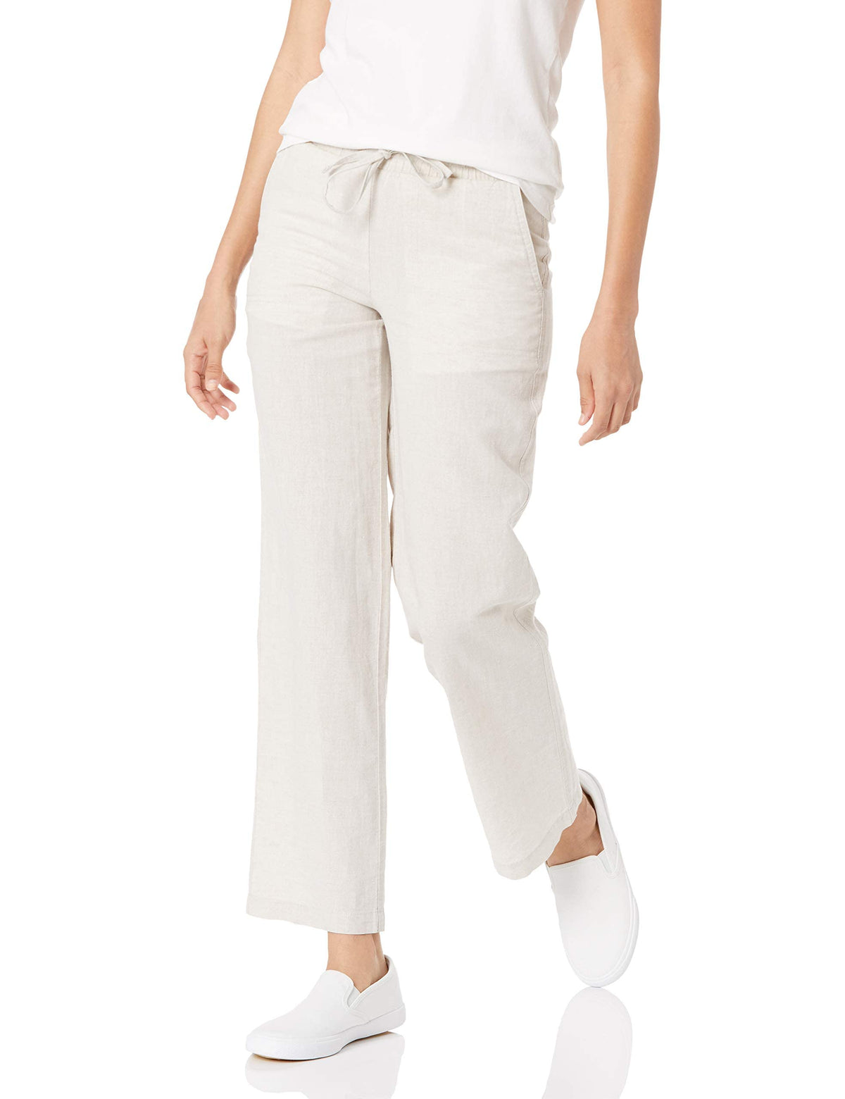 Amazon Essentials Women's Linen Blend Drawstring Relaxed Fit Wide Leg Pants (Available in Plus Size)