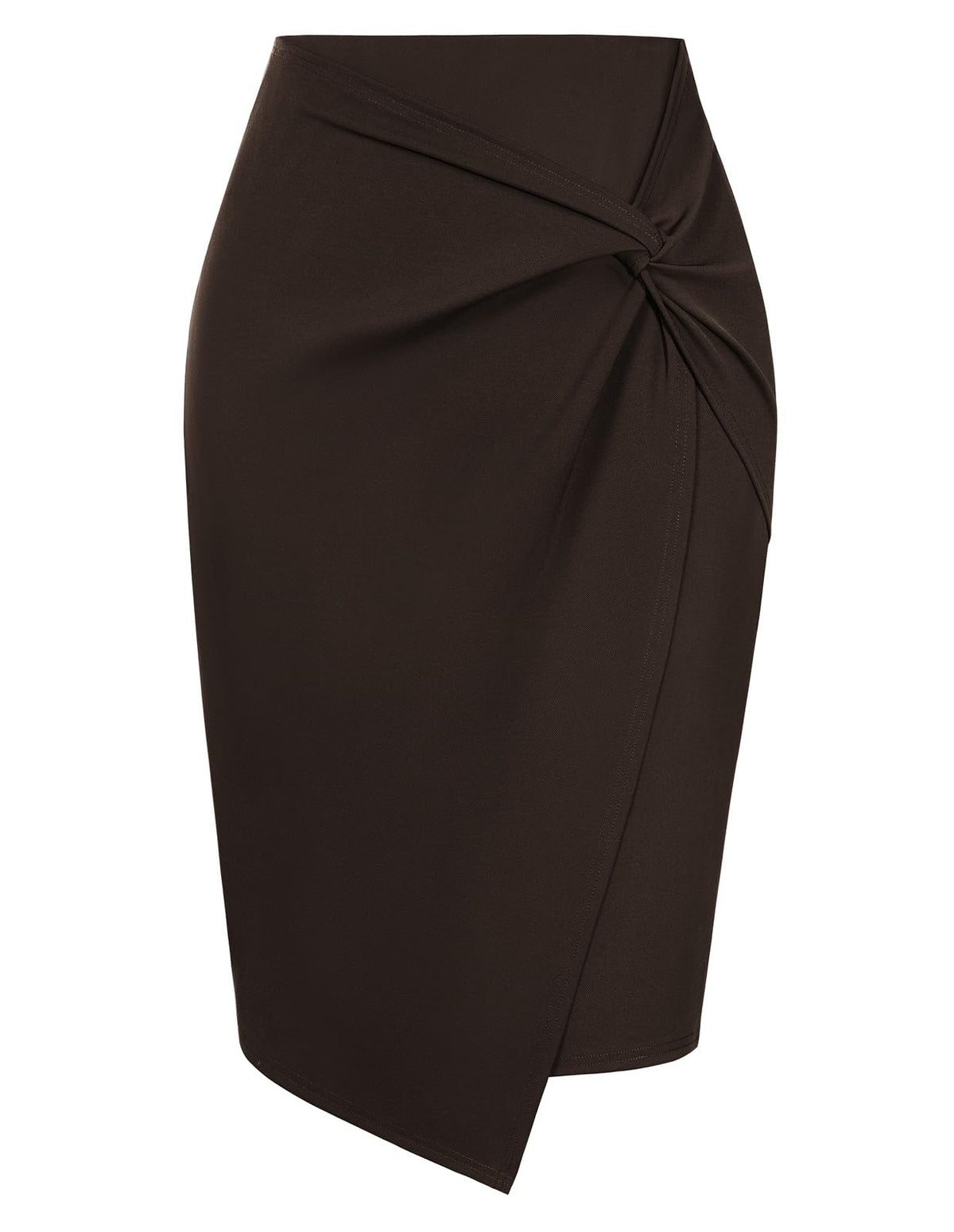 Kate Kasin Women Stretch Knee Length Pencil Skirt, Wrap High Waist Skirts