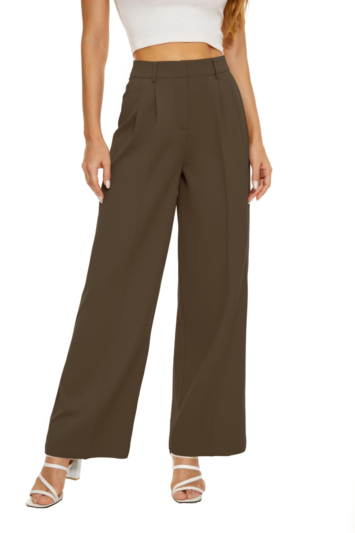 KICZOY Women Casual Wide Leg Dress Pants High Waist Lightweight Flowy Pants