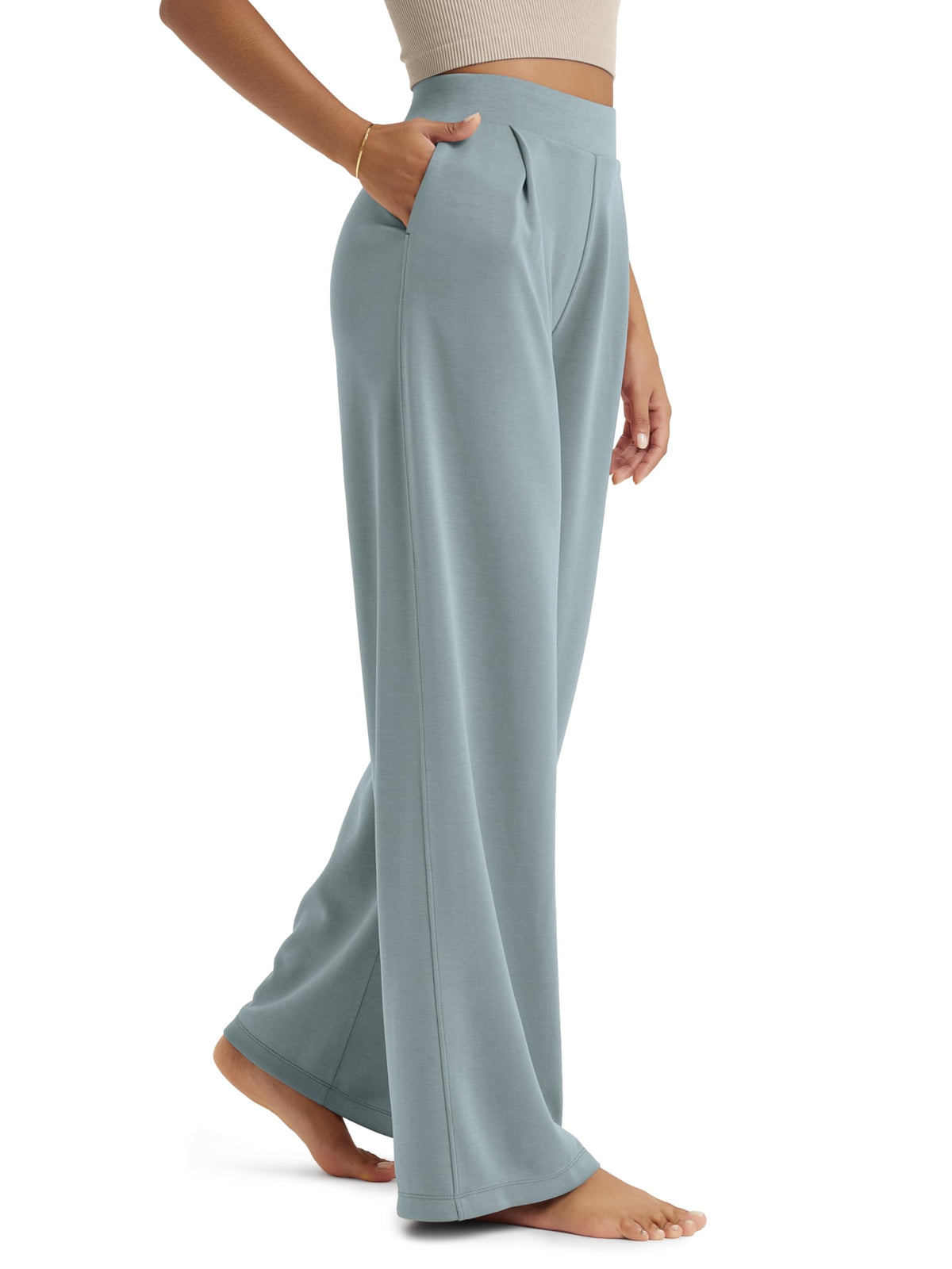 ODODOS Modal Soft Wide Leg Pants for Women High Waist Casual Relaxed Pants with Pockets-27/29"/ 31" Inseam