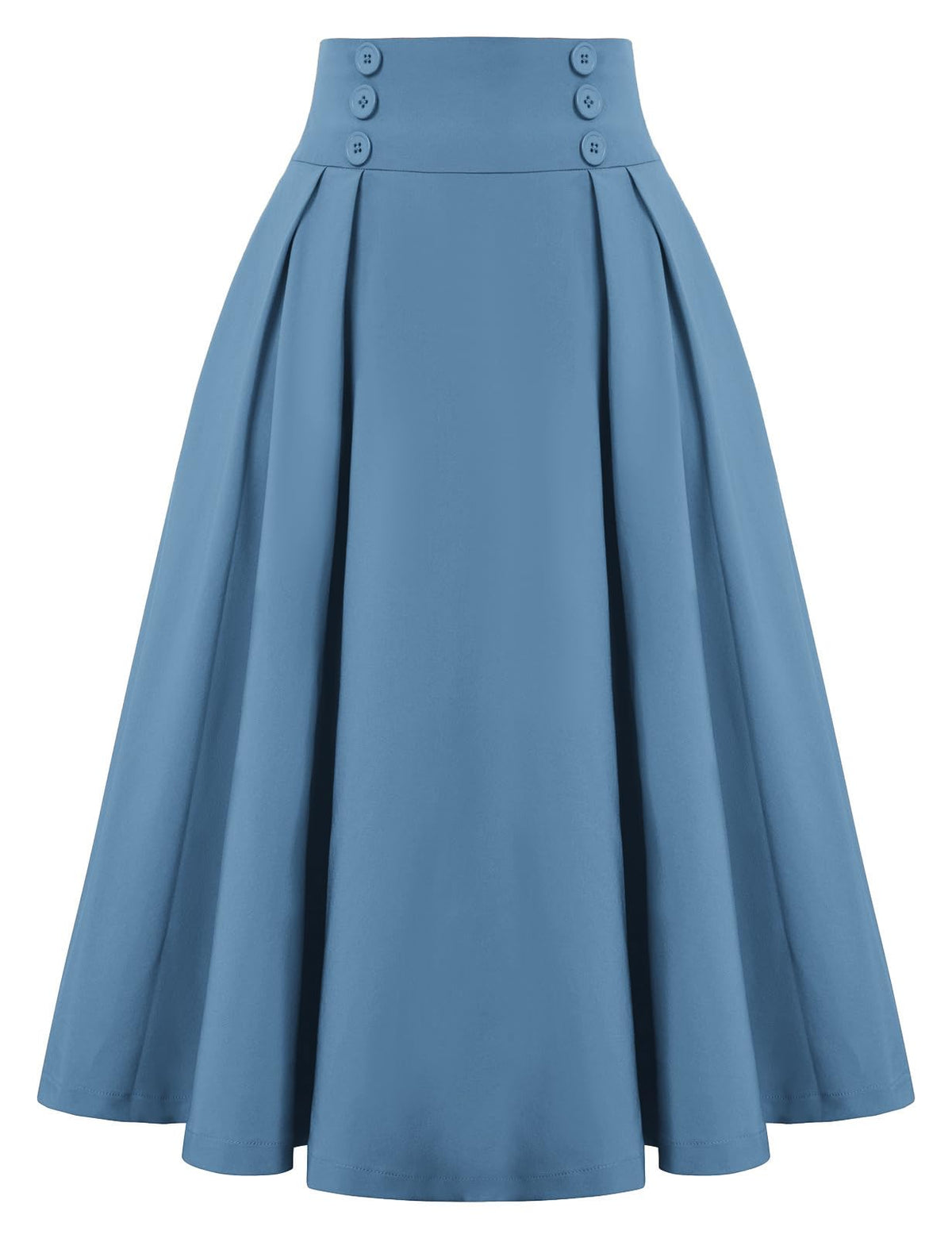 Belle Poque Women's Midi Pleated A-Line Skirts Pockets