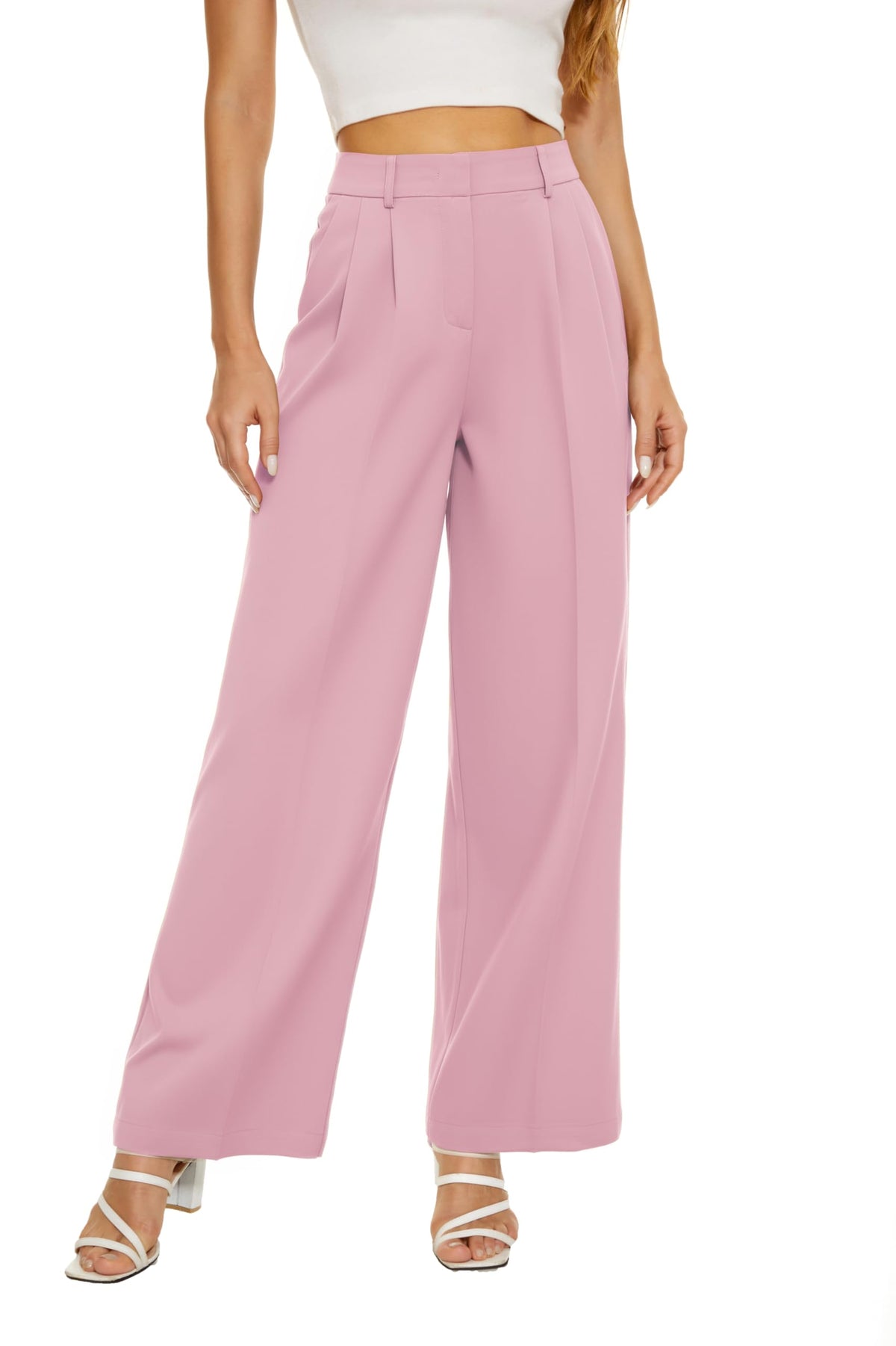KICZOY Women Casual Wide Leg Dress Pants High Waist Lightweight Flowy Pants
