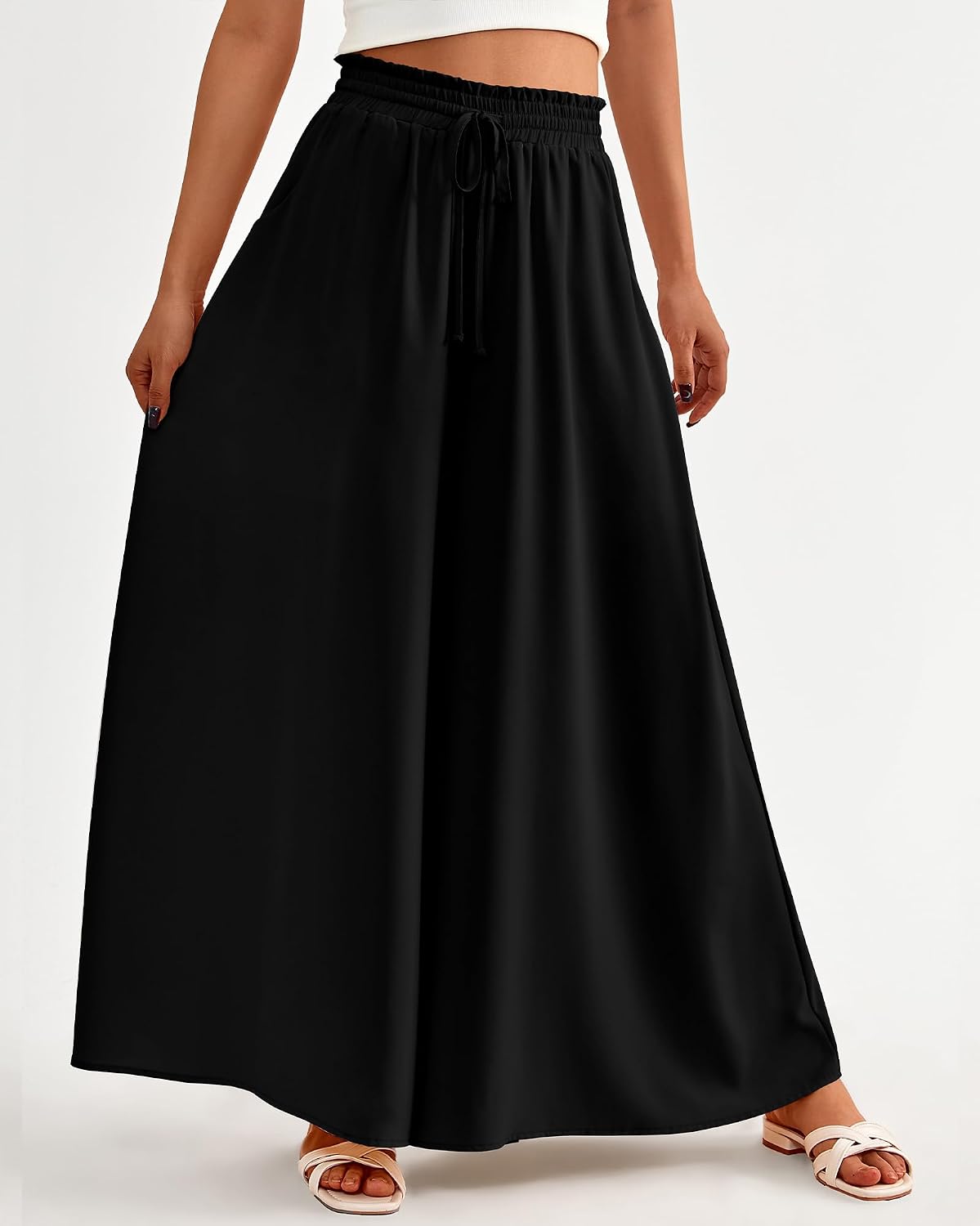 BTFBM Wide Leg Flowy Palazzo Pants for Women